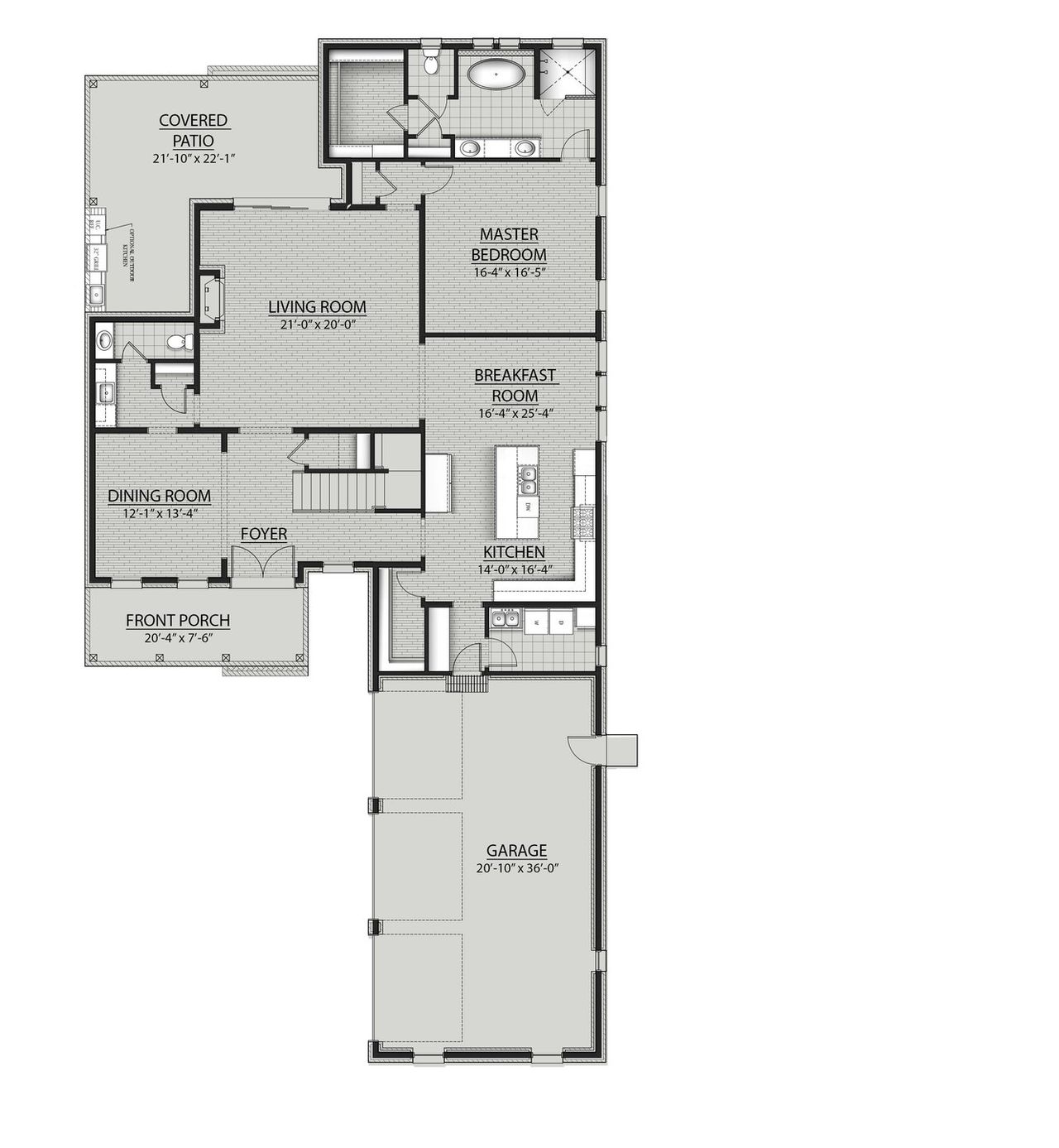 2D floor plan layout for the Brentwood II A by DSLD Homes in Steamboat Landing at Hammock Bay, Freeport, FL (Image 2).