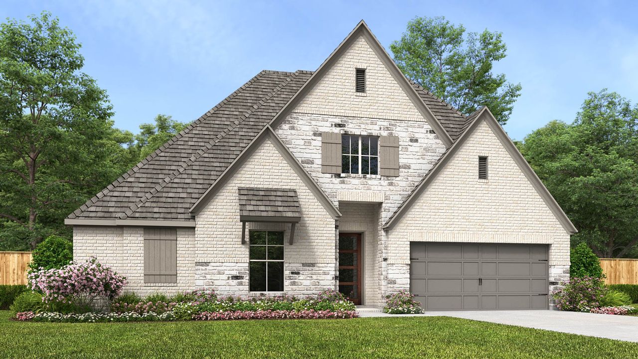 Representative exterior photo of a completed home built from the 2916P by Perry Homes in Audubon Park 60', Magnolia, TX (Image 2).