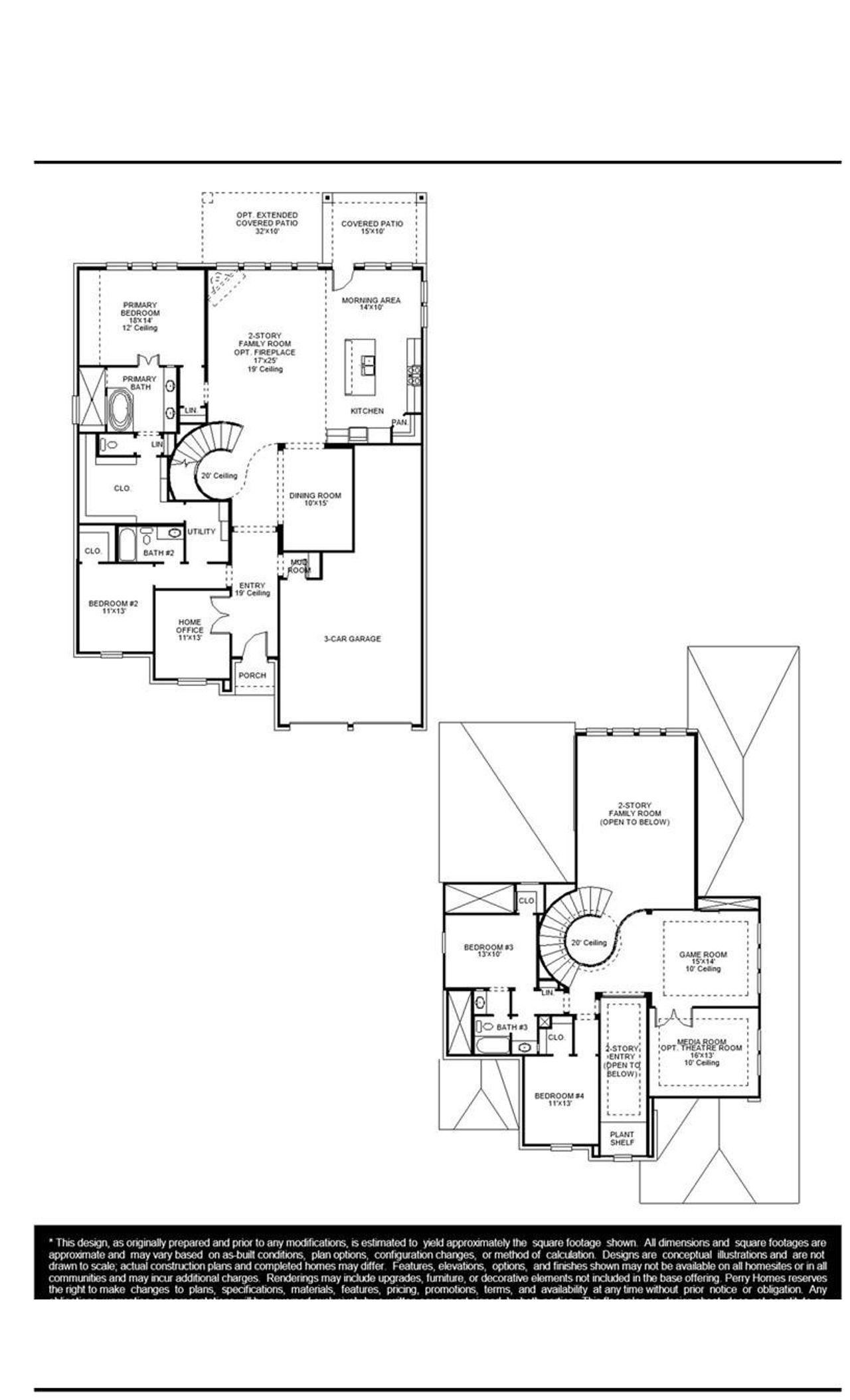 2D floor plan layout of this home in Parkside on the River, Georgetown, TX (Image 2).