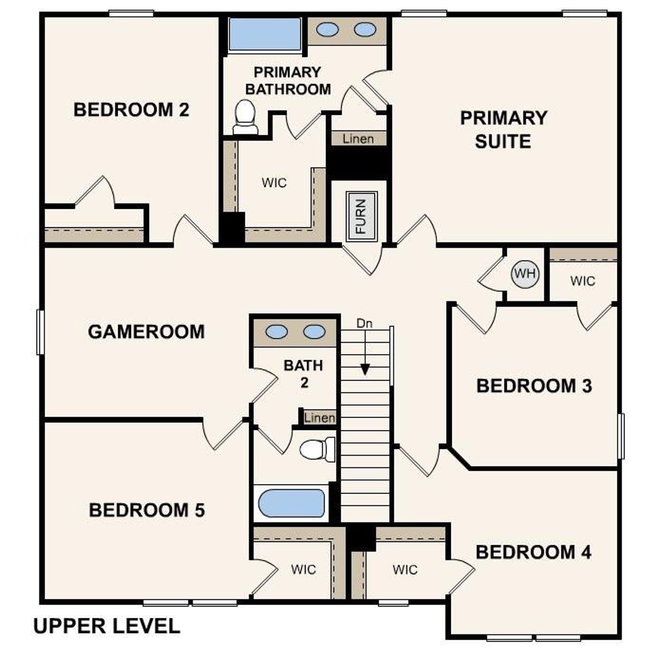 2D floor plan layout of this home in David's Place, Warner Robins, GA (Image 2).