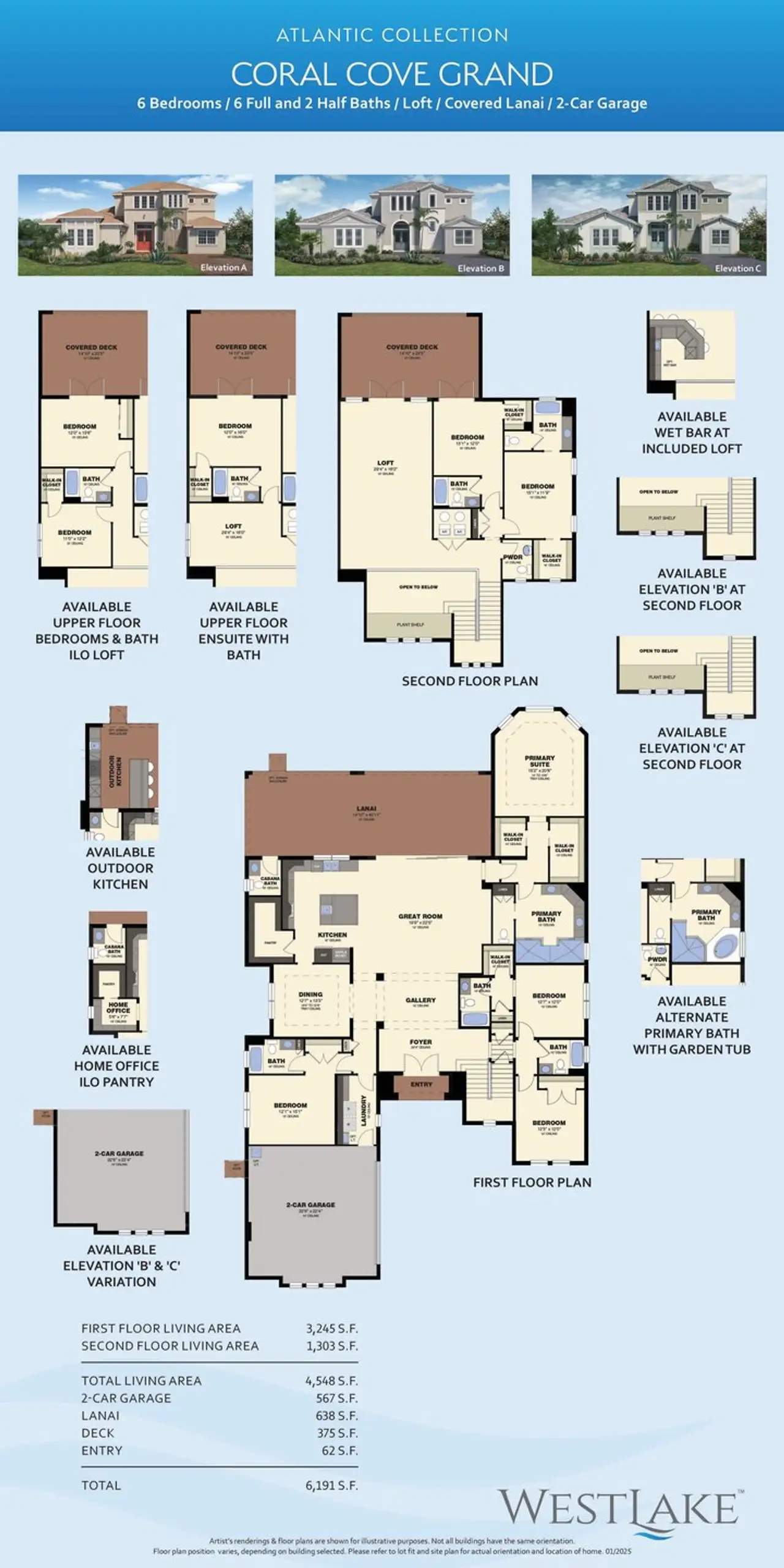 2D floor plan layout for the Coral Cove Grand by Minto Communities in Westlake, Westlake, FL (Image 2).