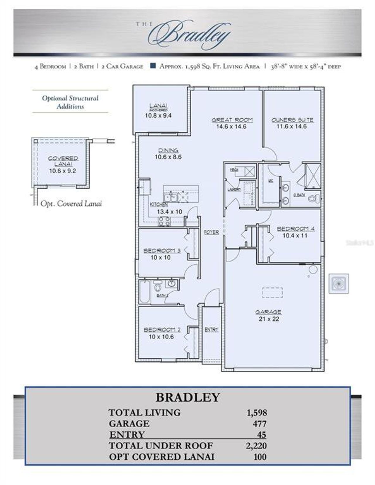 2D floor plan layout of this home in Willowbrook North, Winter Haven, FL (Image 2).