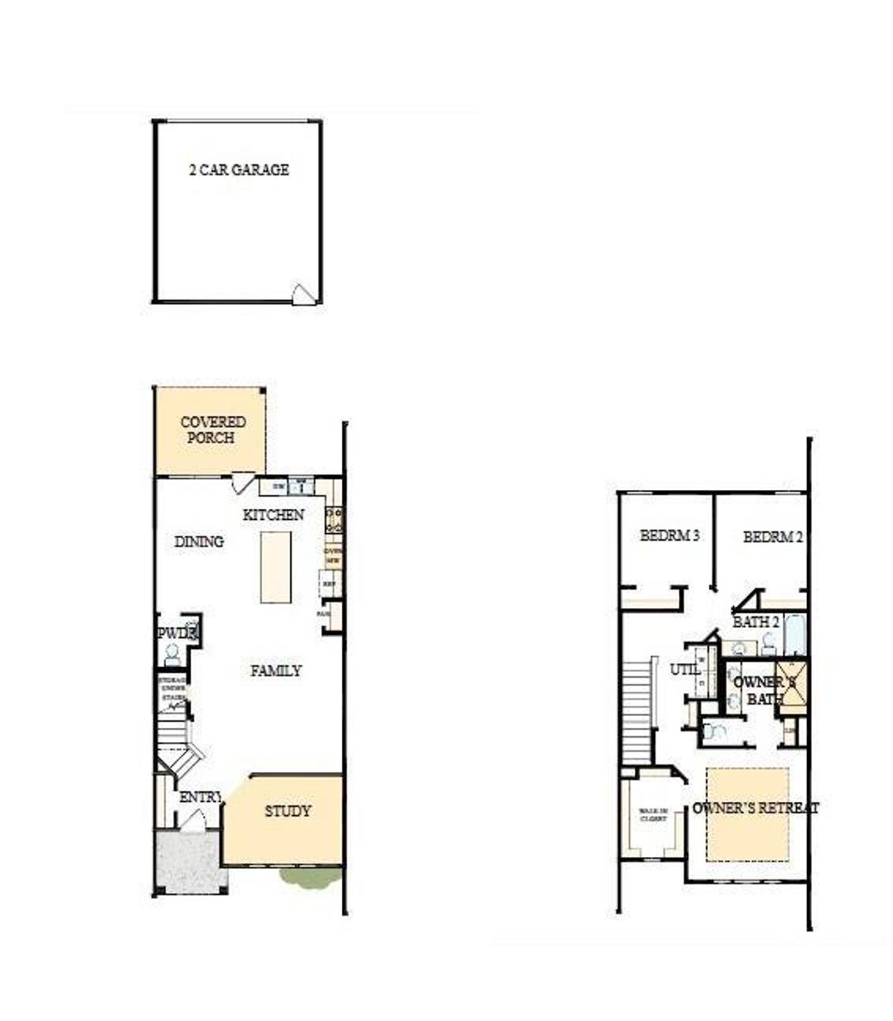 2D floor plan layout of this home in North Creek Village, Huntersville, NC (Image 2).