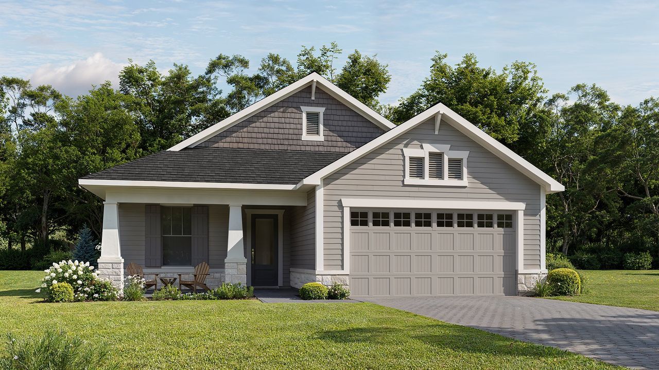 Representative exterior photo of a completed home built from the 2057MC by MasterCraft Builder Group in Madeira, St. Augustine, FL (Image 2).