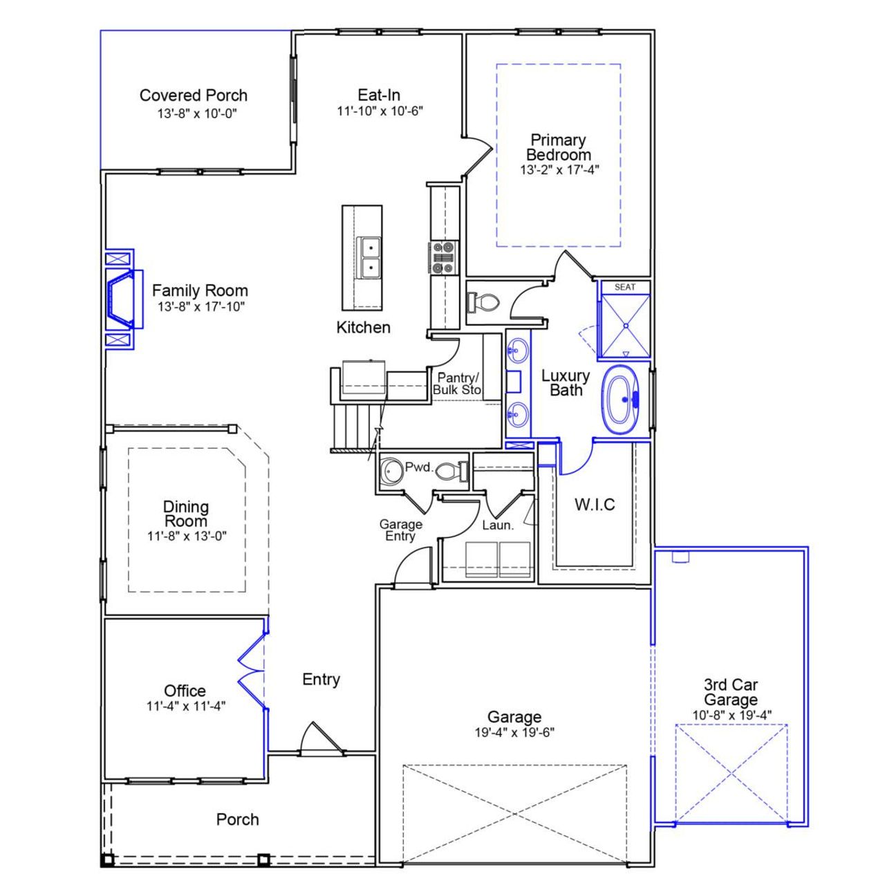 2D floor plan layout of this home in Hawthorn Ridge, Inman, SC (Image 2). 2D floor plan layout of this home in Hawthorn Ridge, Inman, SC (Image 2).