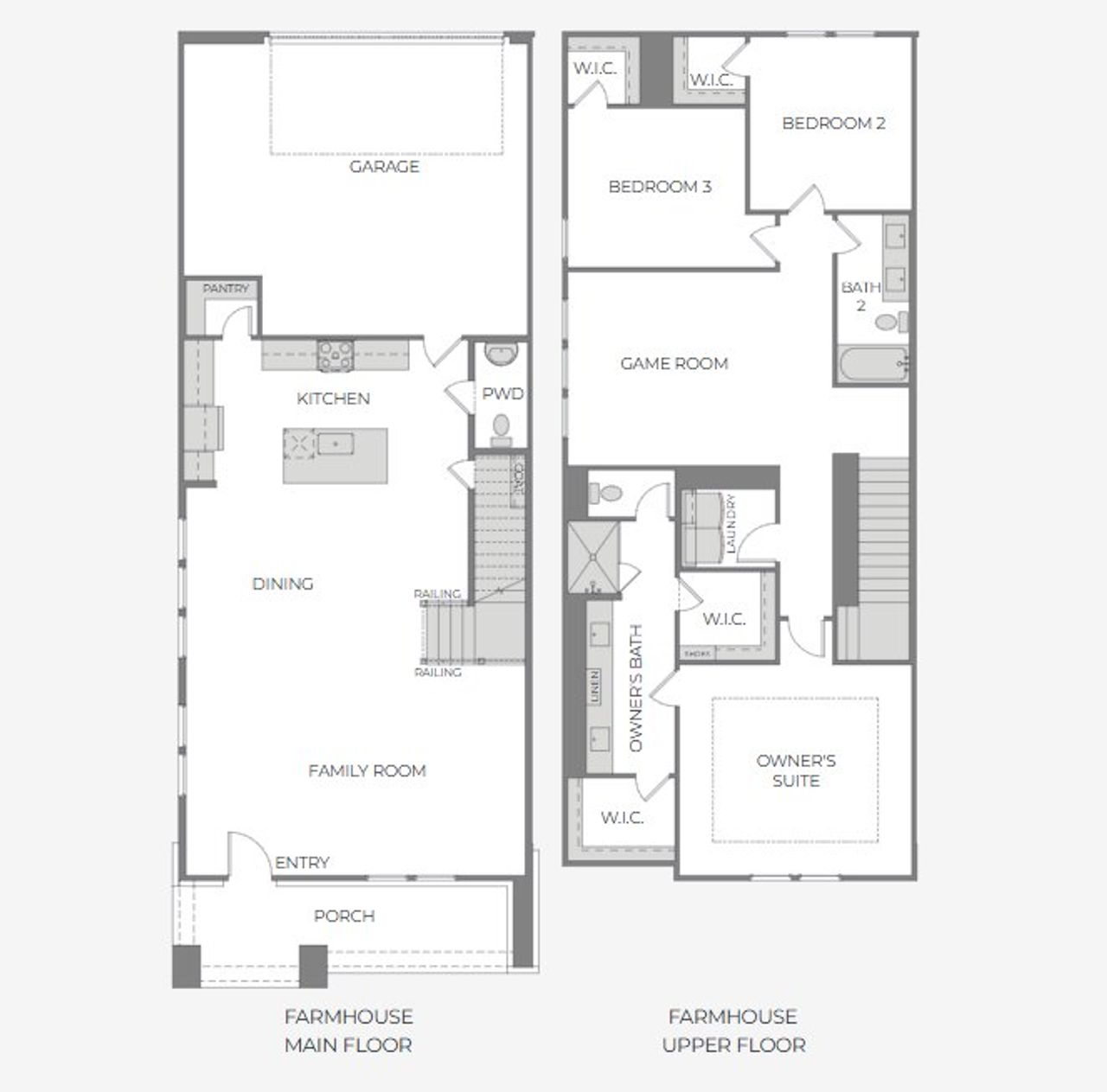 2D floor plan layout for the Rose by CB JENI Homes in Hazelwood, Frisco, TX (Image 2). 2D floor plan layout for the Rose by CB JENI Homes in Hazelwood, Frisco, TX (Image 2).