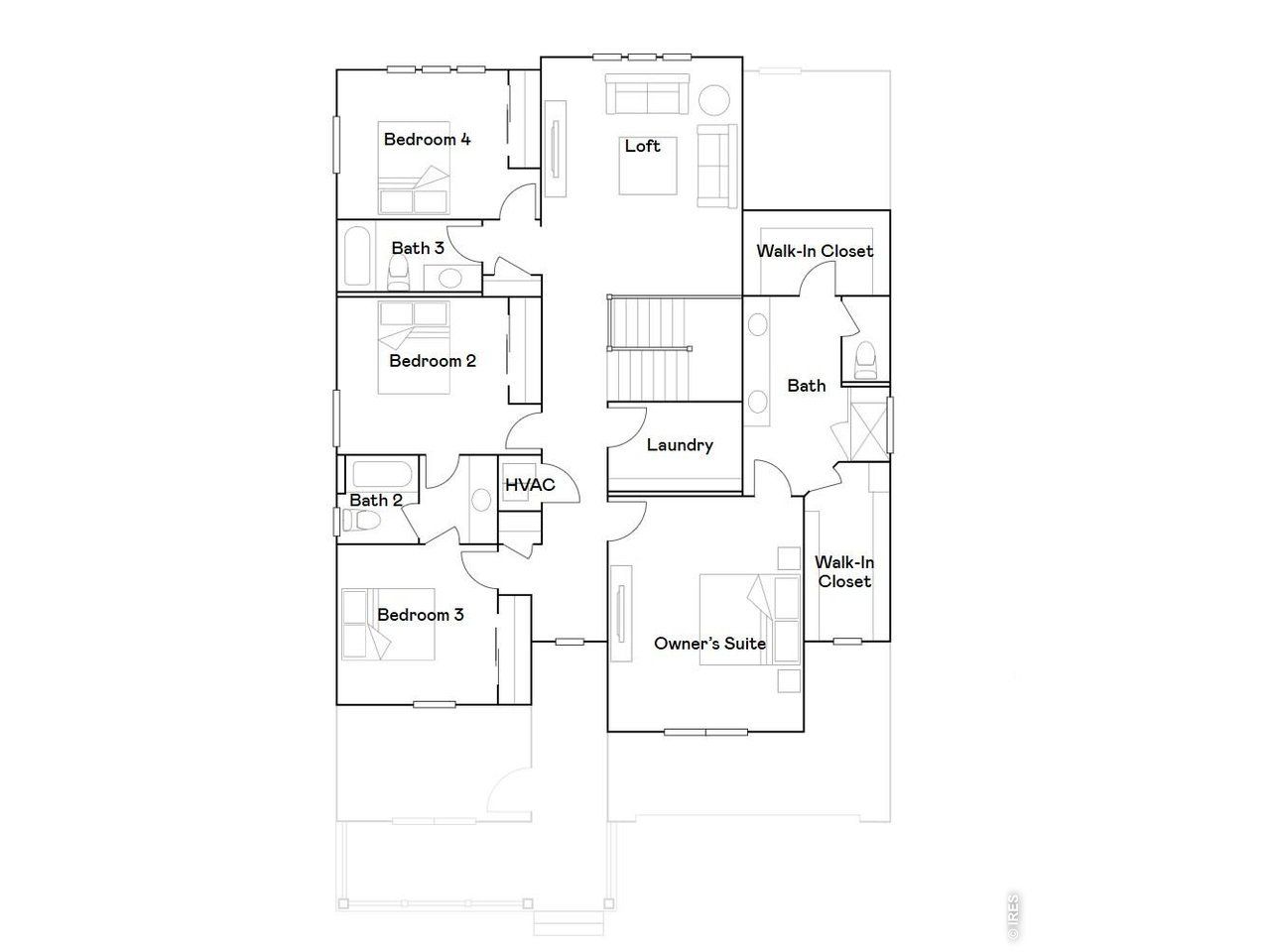 2D floor plan layout of this home in Timber Lark, Fort Collins, CO (Image 2).