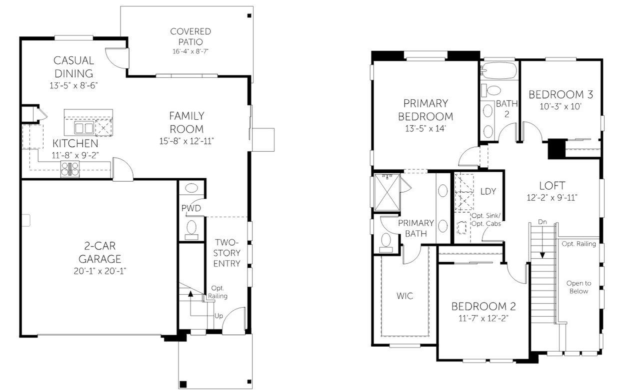 2D floor plan layout of this home in Canyon Pointe Village, Mesa, AZ (Image 2).