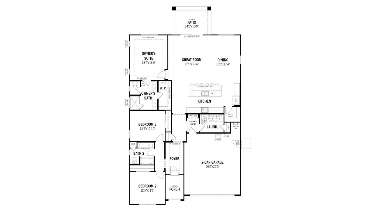 2D floor plan layout of this home in White Tank Vistas, Waddell, AZ (Image 2).