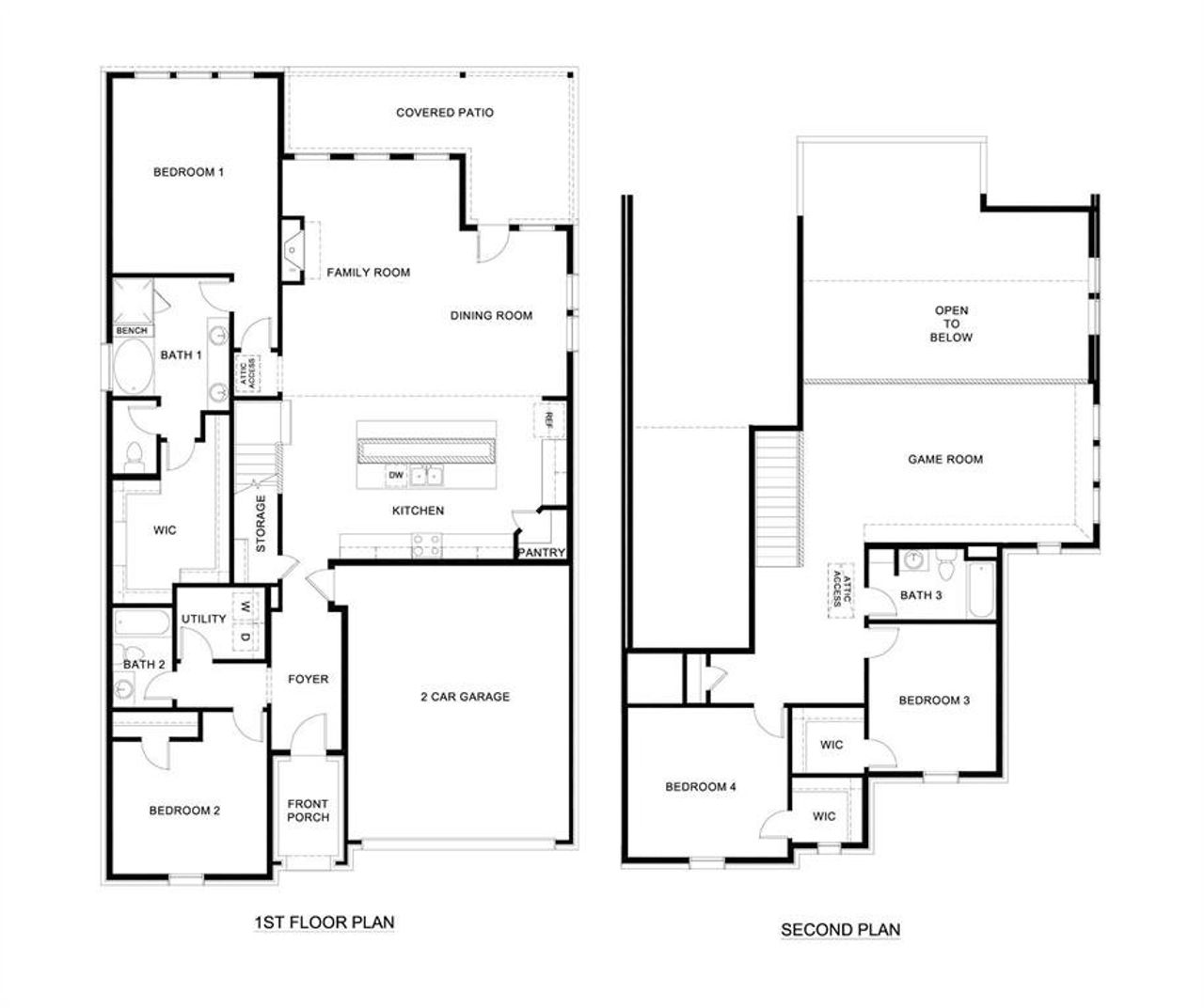 2D floor plan layout of this home in Morning Ridge, Princeton, TX (Image 2).