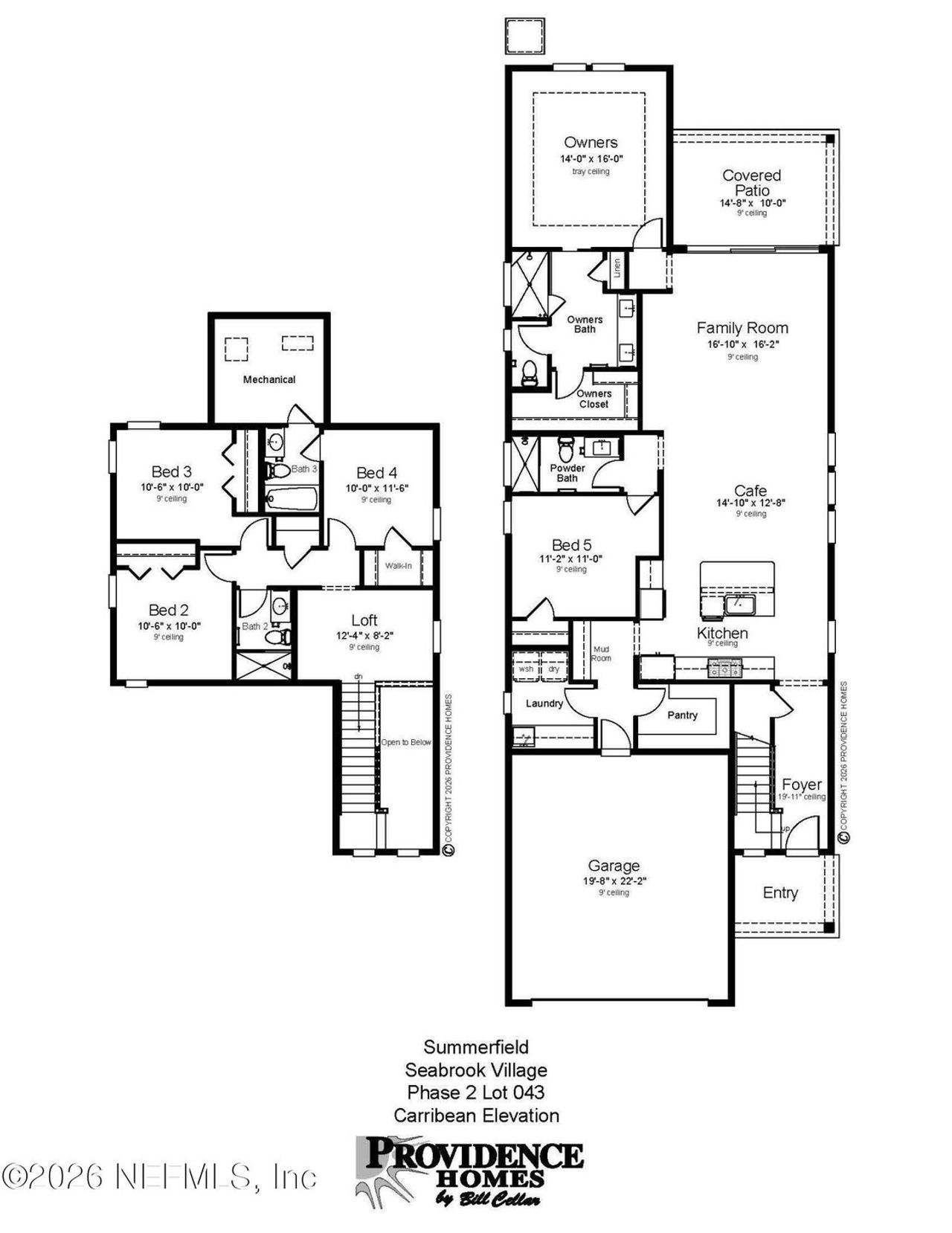 2D floor plan layout of this home in Seabrook Village at Seabrook, Nocatee, FL (Image 2).