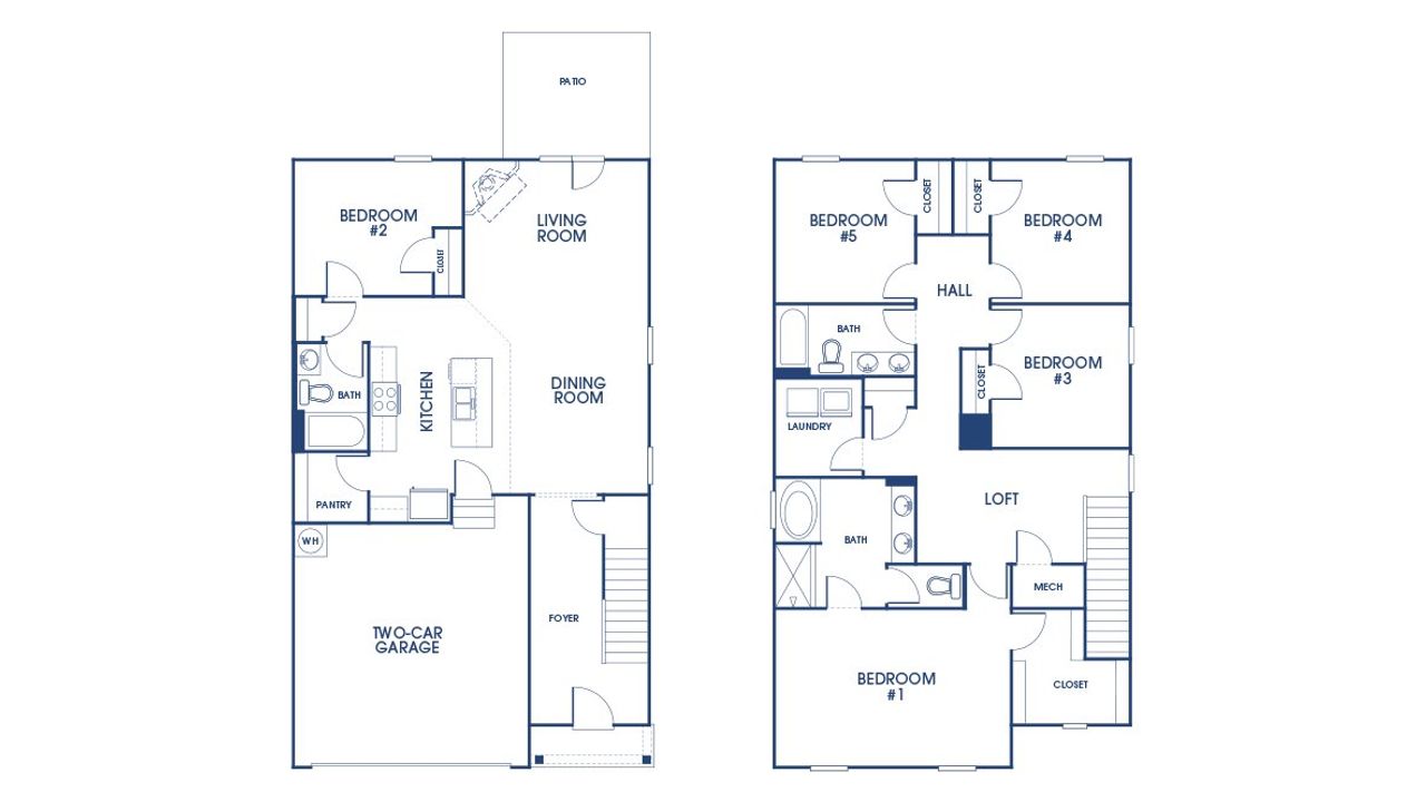 2D floor plan layout of this home in The Islands, Beech Island, SC (Image 2).