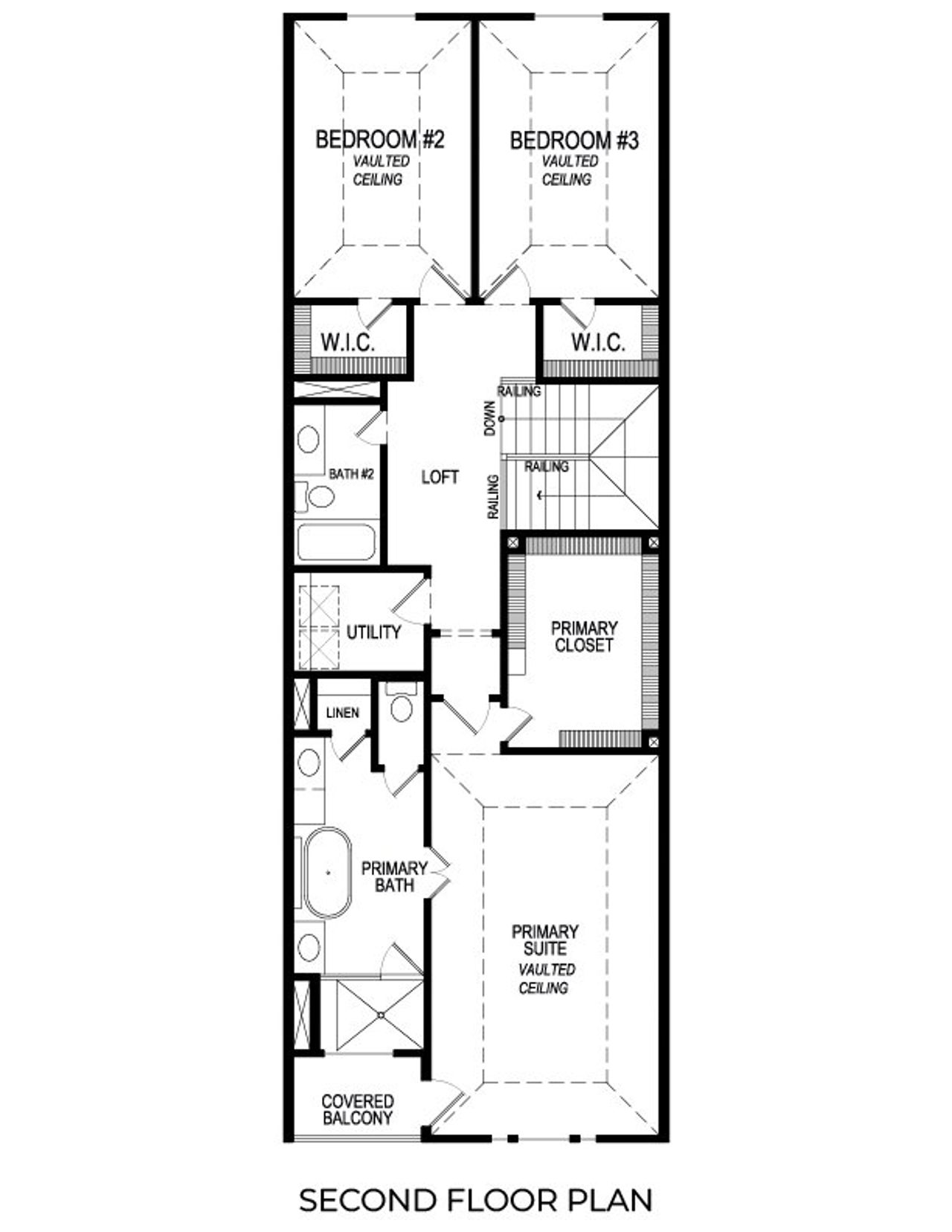 2D floor plan layout of this home in The Abbey at Mercer Crossing, Farmers Branch, TX (Image 2).