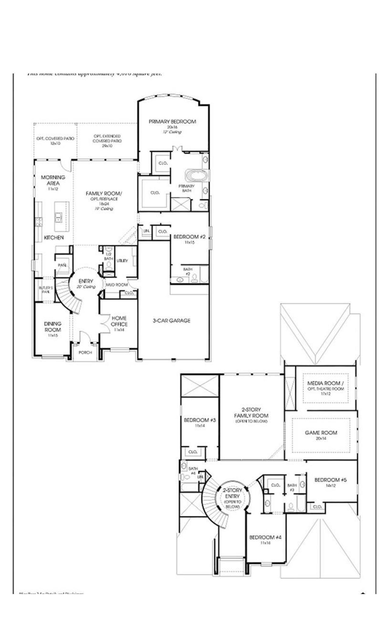 2D floor plan layout of this home in Grange 60', Katy, TX (Image 2).