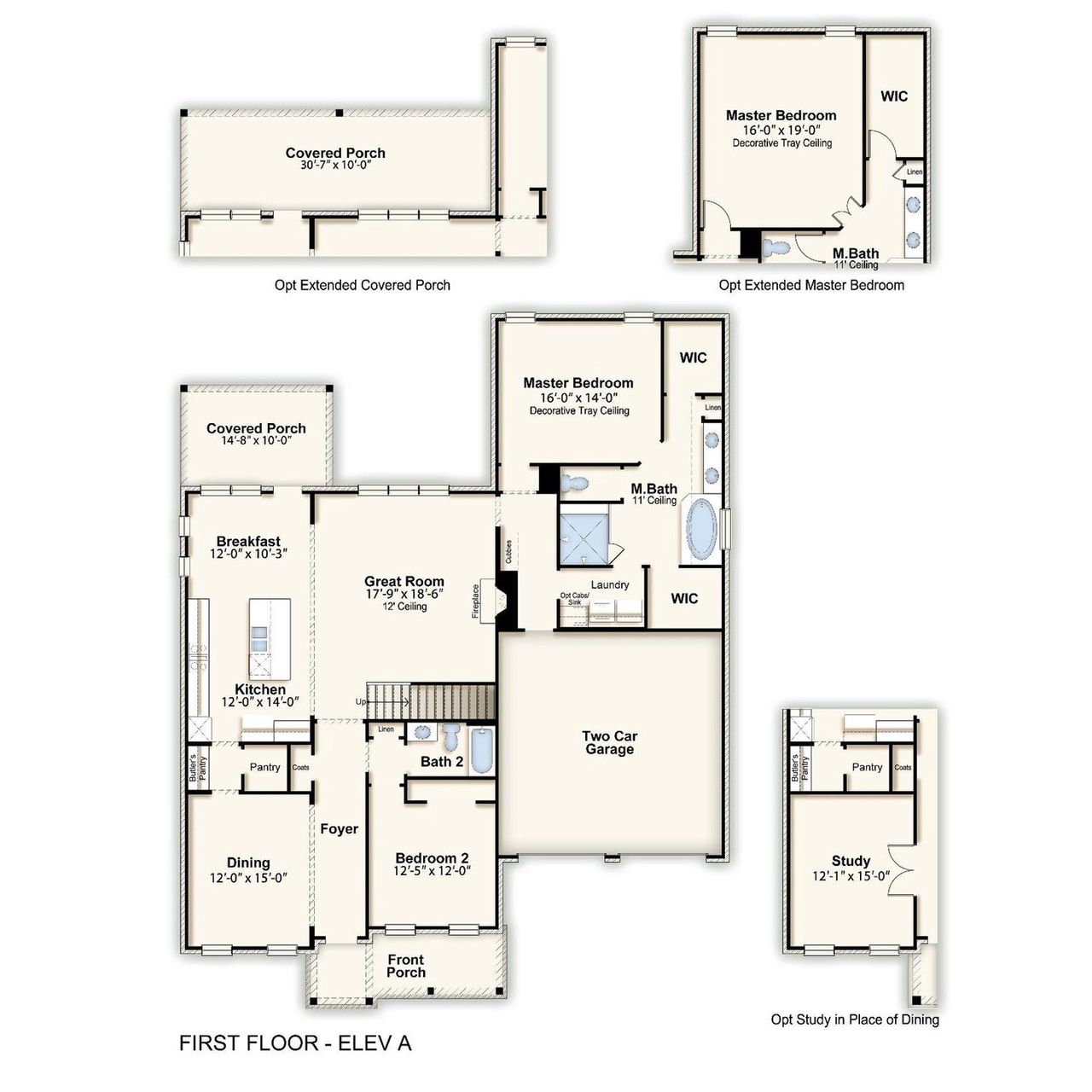 2D floor plan layout of this home in White Oak, Arlington, TN (Image 2).