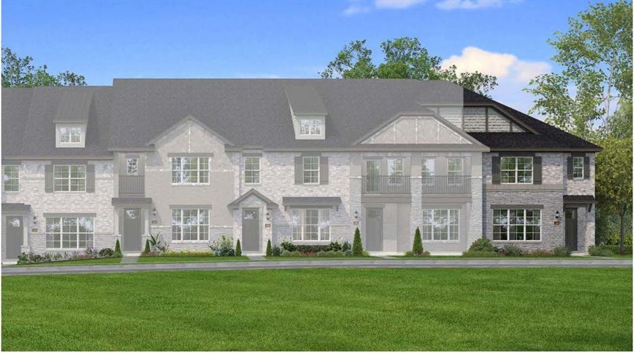 Front exterior of a new home in Bayside, Rowlett, TX, highlighting curb appeal (Image 2). Front exterior of a new home in Bayside, Rowlett, TX, highlighting curb appeal (Image 2).