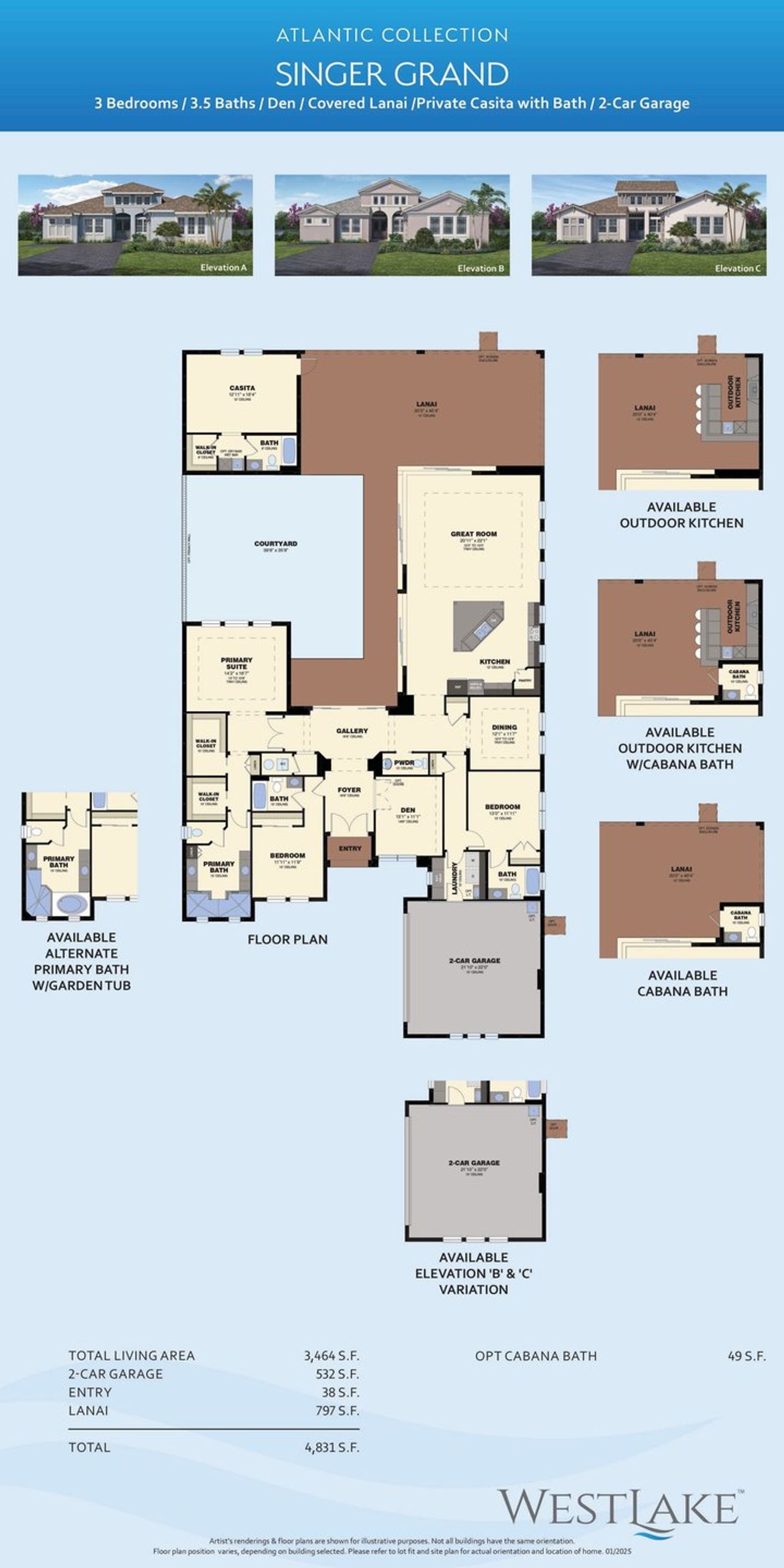 2D floor plan layout for the Singer Grand by Minto Communities in Westlake, Westlake, FL (Image 2). 2D floor plan layout for the Singer Grand by Minto Communities in Westlake, Westlake, FL (Image 2).