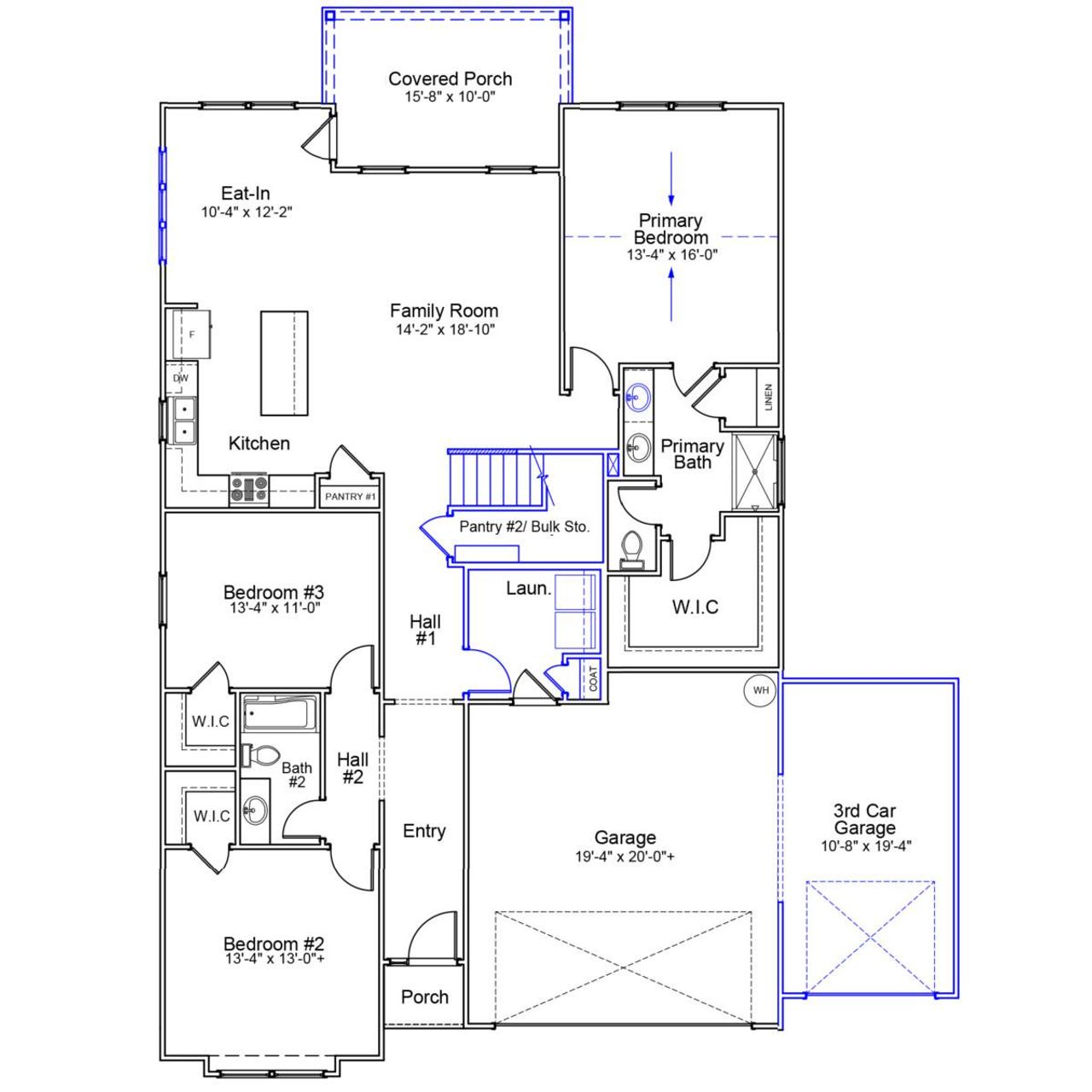 2D floor plan layout of this home in Dove Hollow, Chesnee, SC (Image 2).