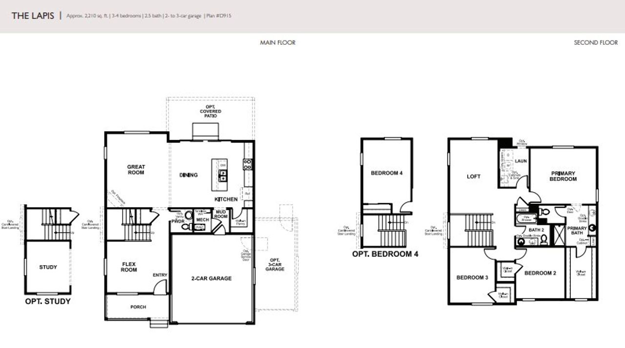 2D floor plan layout of this home in The Aurora Highlands, Aurora, CO (Image 2).