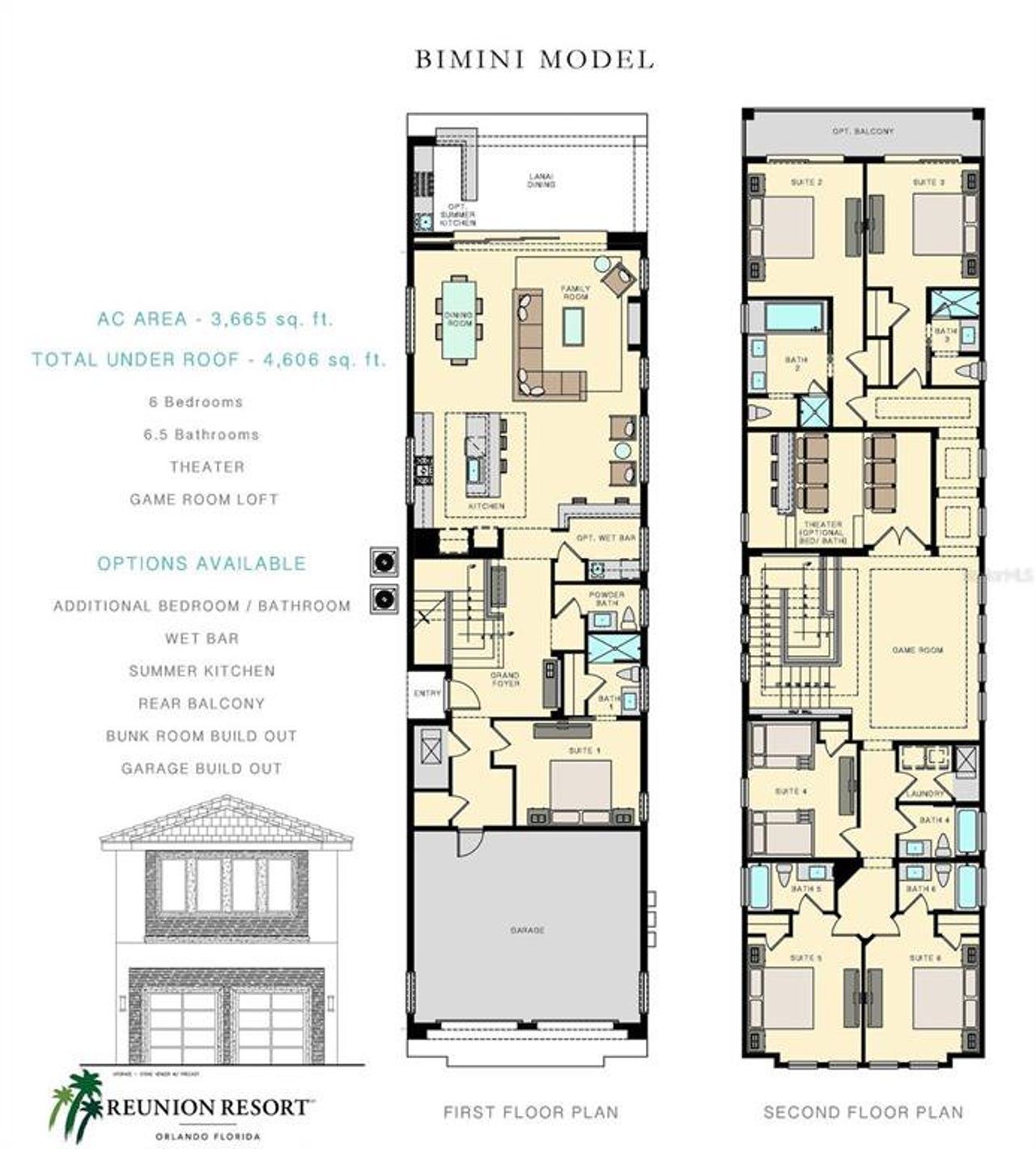 2D floor plan layout of this home in , Reunion, FL (Image 2).