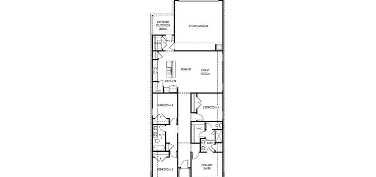 2D floor plan layout of this home in Colony at Cole Springs - Arbor Collection, Buda, TX (Image 2).