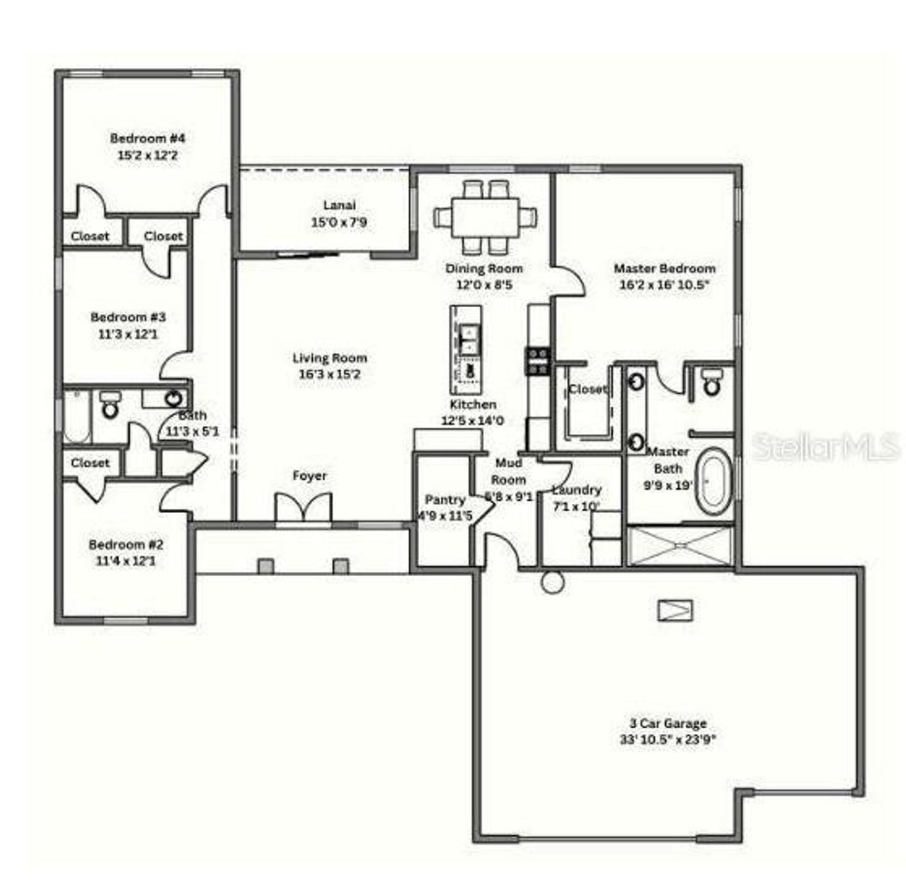 2D floor plan layout of this home in , Sebring, FL (Image 2). 2D floor plan layout of this home in , Sebring, FL (Image 2).
