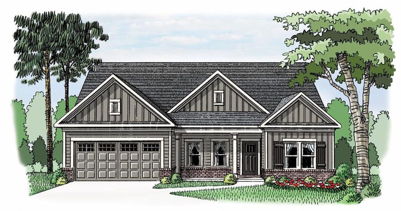 Exterior rendering of this home design in Red Oak Ridge, Loganville, GA (Image 2).