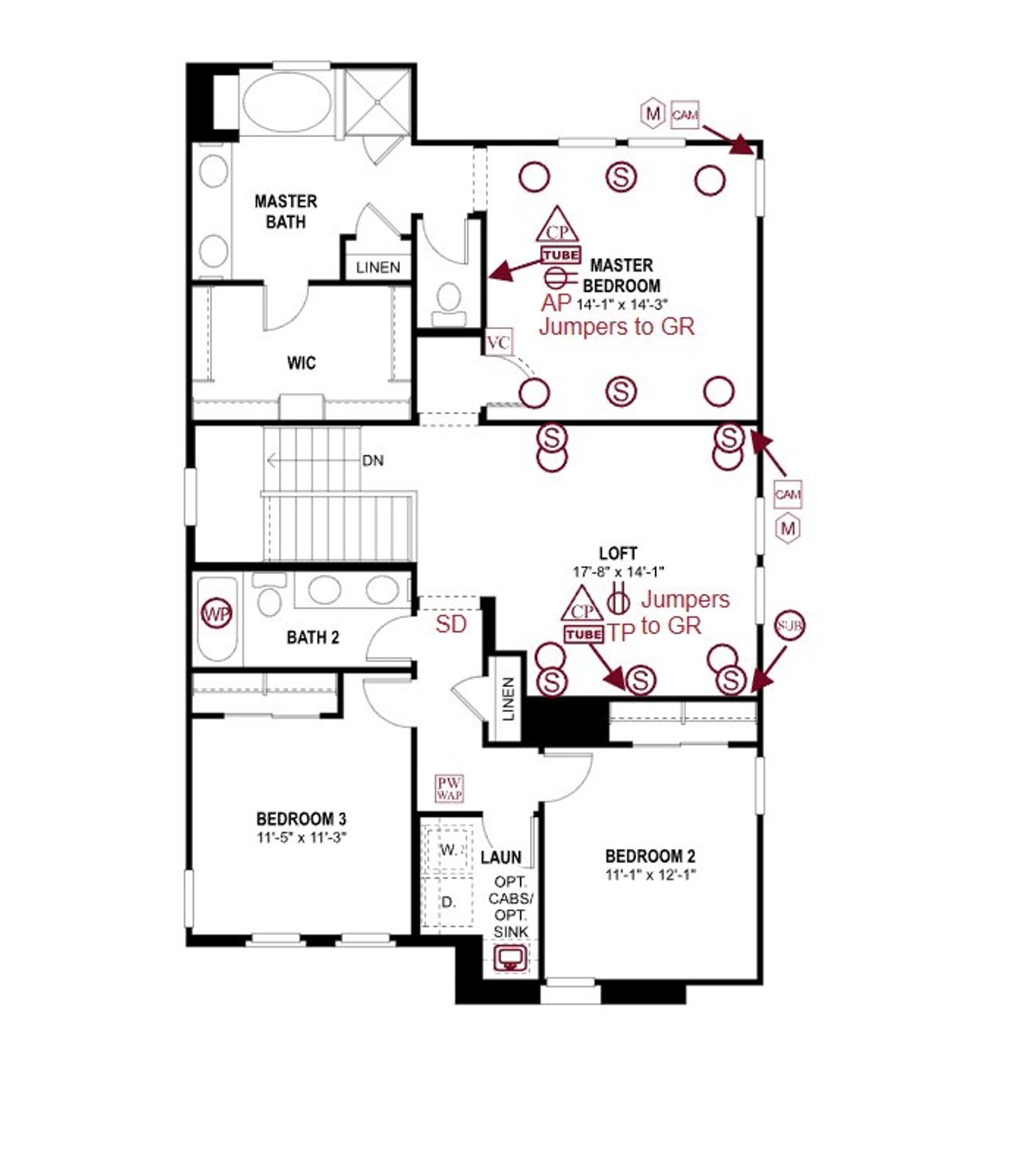 2D floor plan layout of this home in Redwood Valley at Escalante, Surprise, AZ (Image 2).