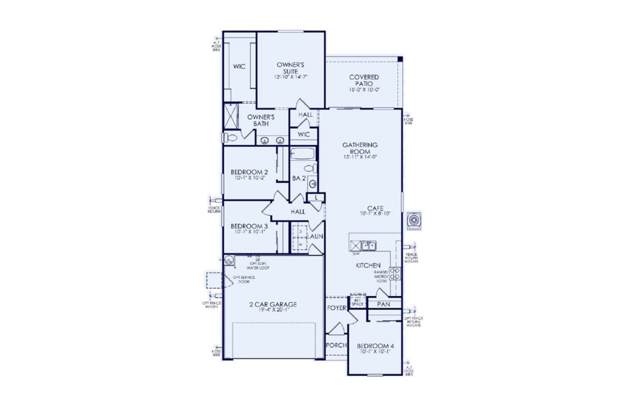 2D floor plan layout of this home in Hayden Estates, Buckeye, AZ (Image 2).
