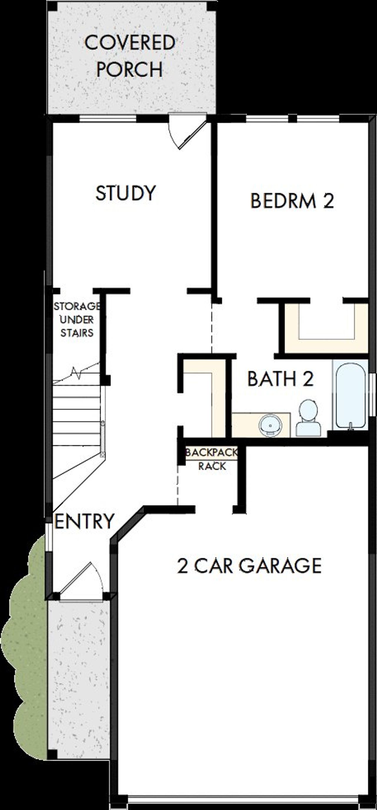 2D floor plan layout of this home in The Twilight at Goodnight Ranch, Austin, TX (Image 2).