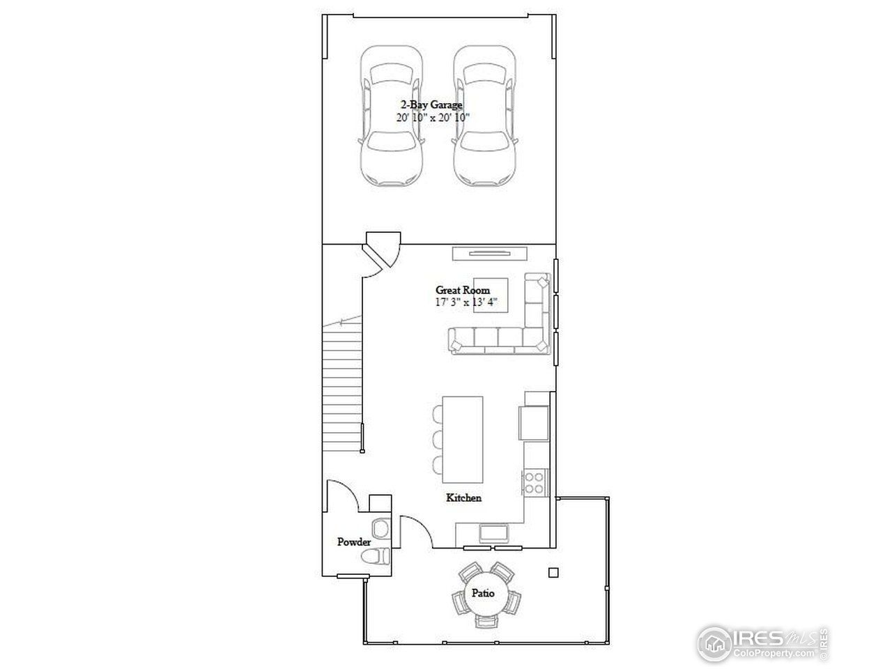 2D floor plan layout of this home in Riano Ridge, Loveland, CO (Image 2).