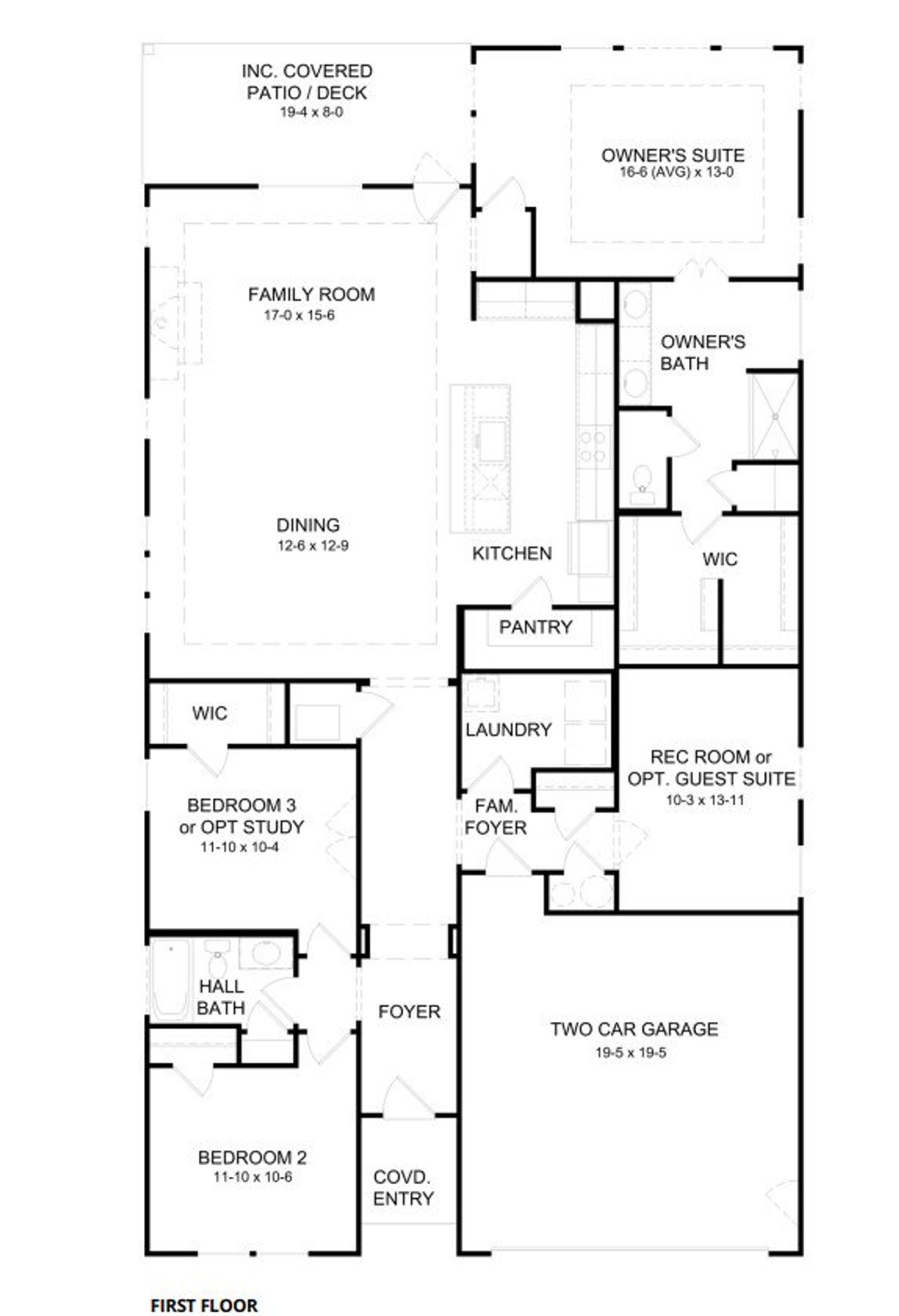 2D floor plan layout for the Linden by Fischer Homes in Lochmoor at Savannah Lakes, Douglasville, GA (Image 2).