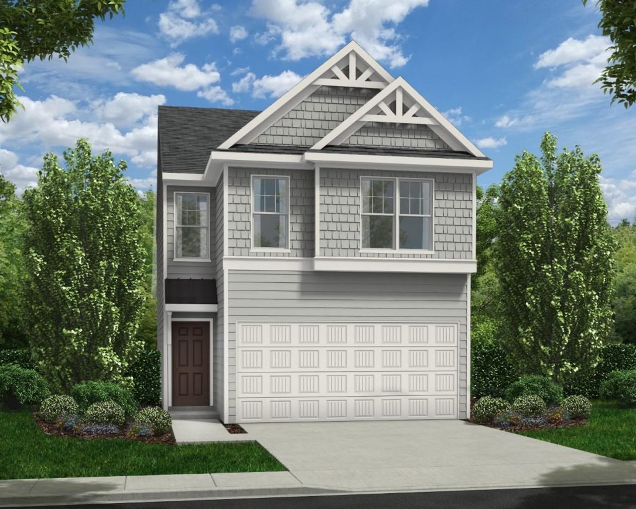 Front exterior of a new home in Owen Preserve, Canton, GA, highlighting curb appeal (Image 2).