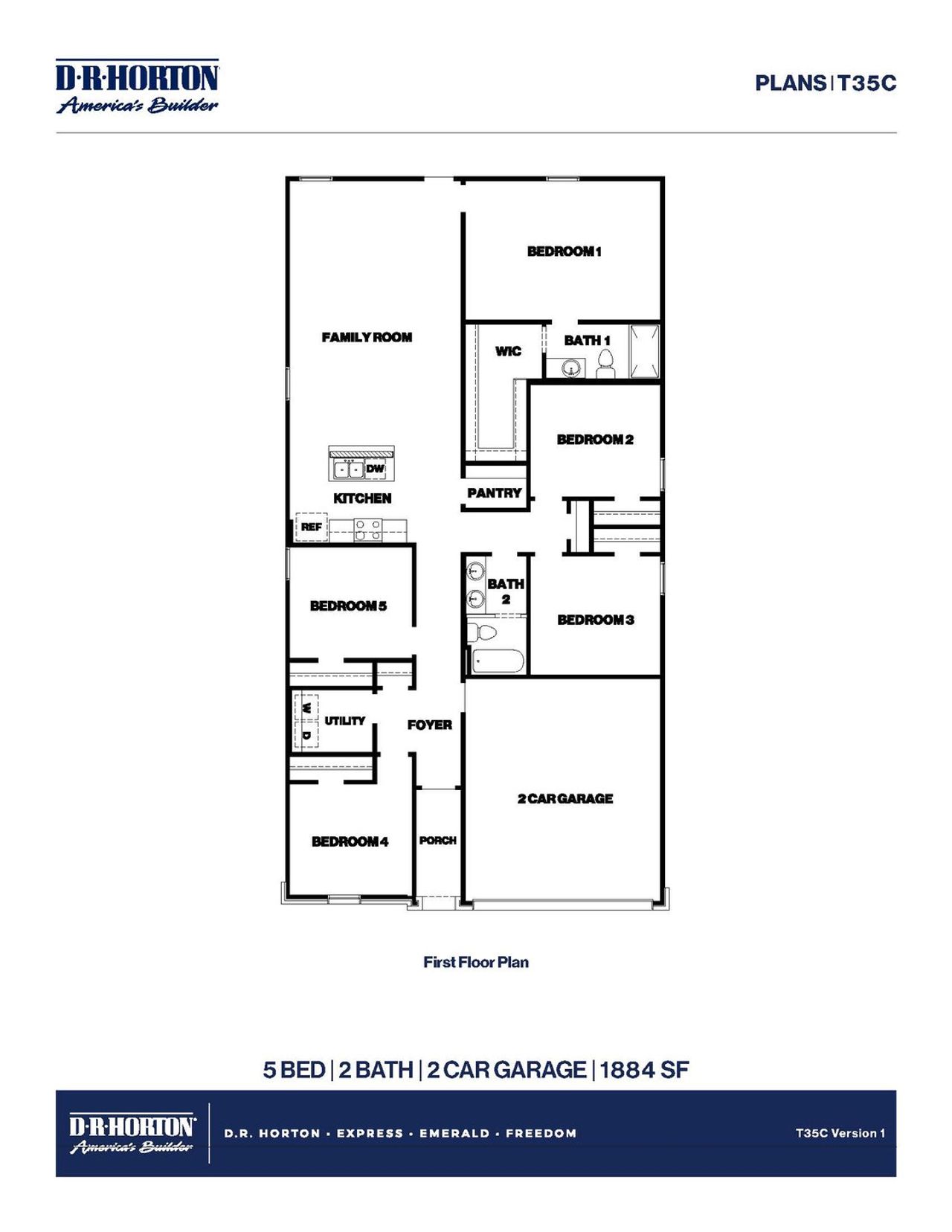 2D floor plan layout of this home in Sunterra, Katy, TX (Image 2).