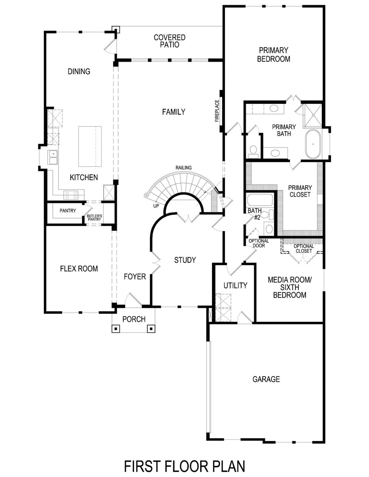 2D floor plan layout of this home in Cambridge Estates - Harwood, Prosper, TX (Image 2).
