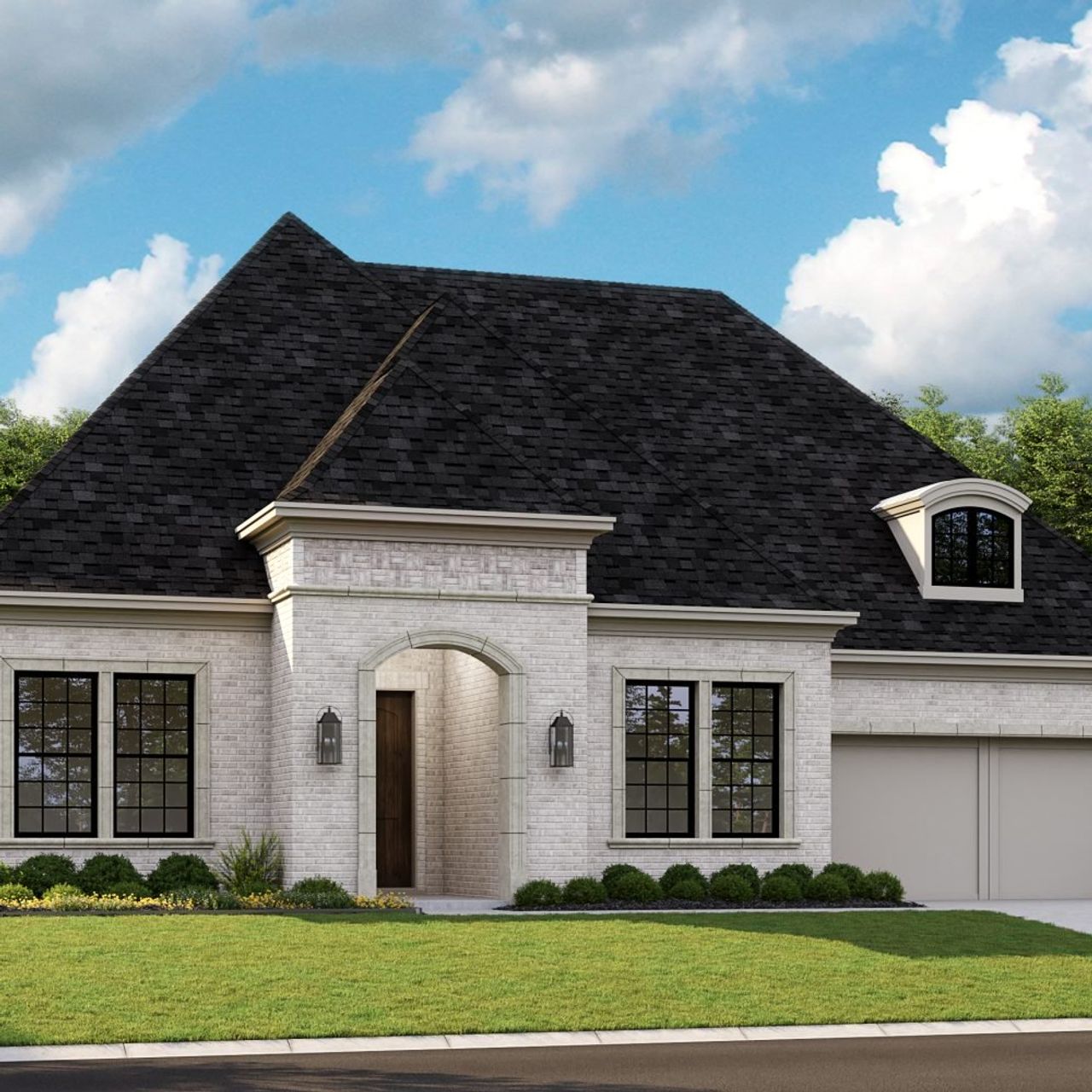 Front exterior of a new home in Mustang Lakes, Celina, TX, highlighting curb appeal (Image 2).