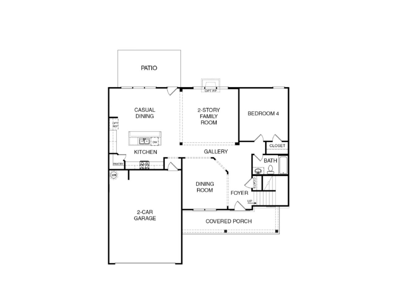 2D floor plan layout of this home in Red Oak Ridge, Loganville, GA (Image 2).