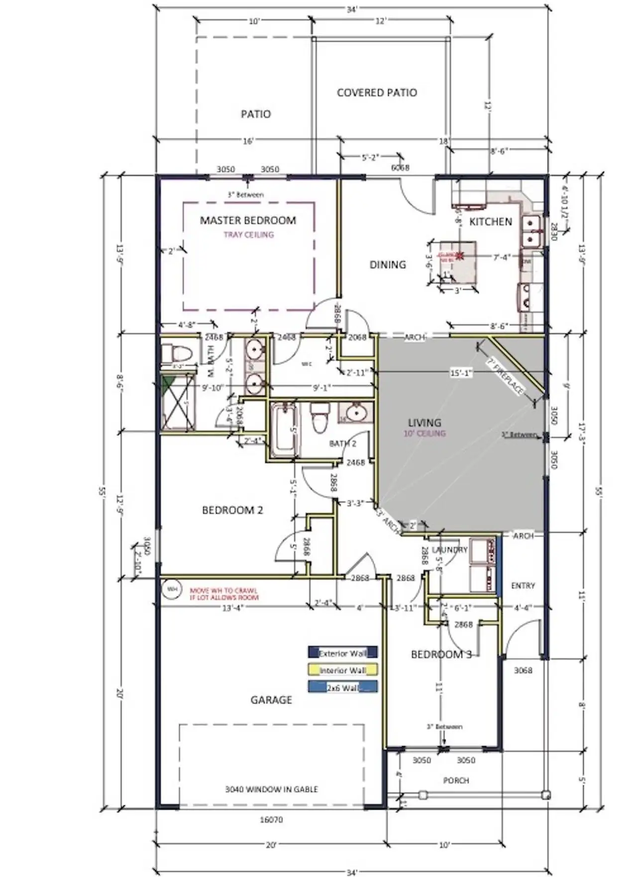 2D floor plan layout of this home in Stones Throw, Inman, SC (Image 2).