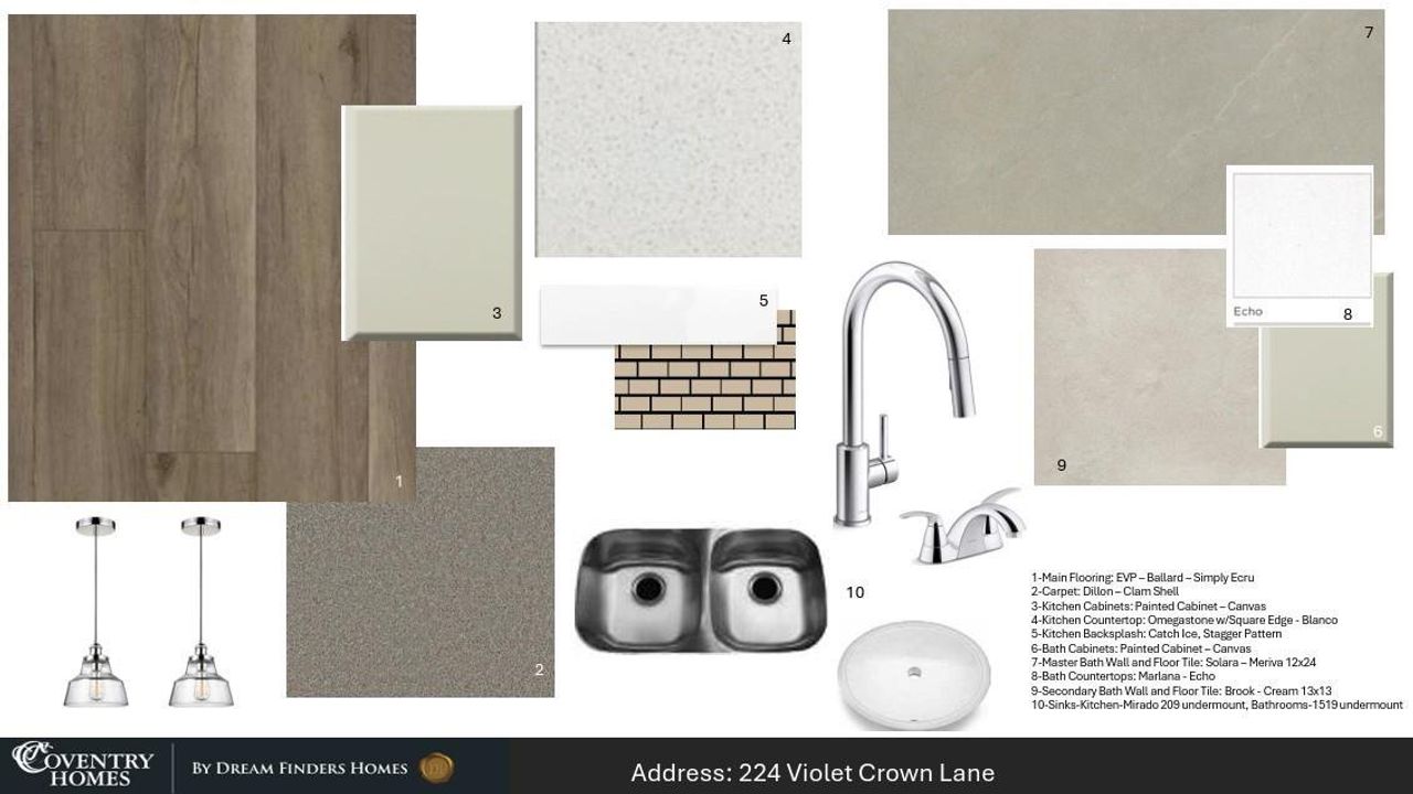 Sample of building materials used in homes in The Trails, New Caney (Image 2).