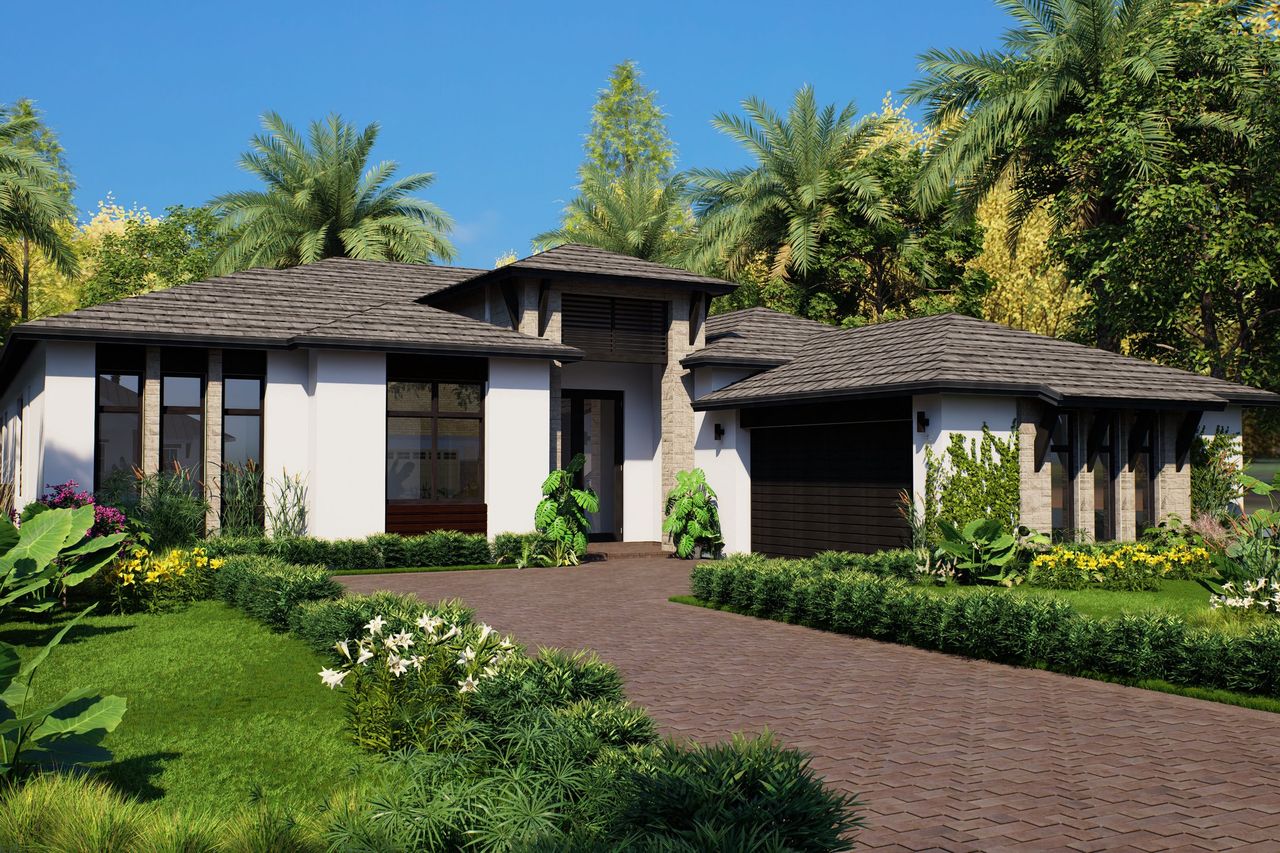 Representative exterior photo of a completed home built from the Jubilee by CC Homes in Bellaterra at Plantation Acres, Plantation, FL (Image 2).