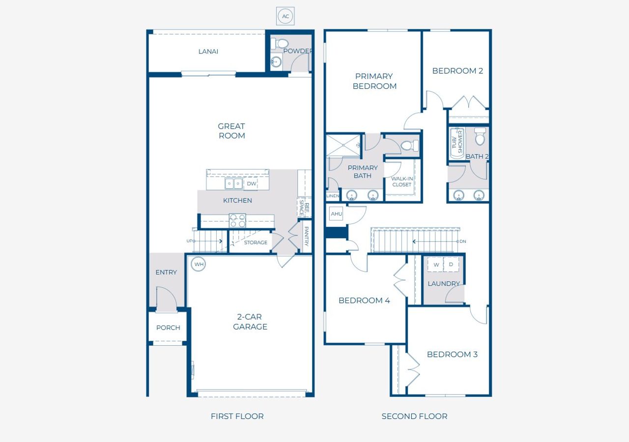2D floor plan layout of this home in Sky Lakes Estates, St. Cloud, FL (Image 2).