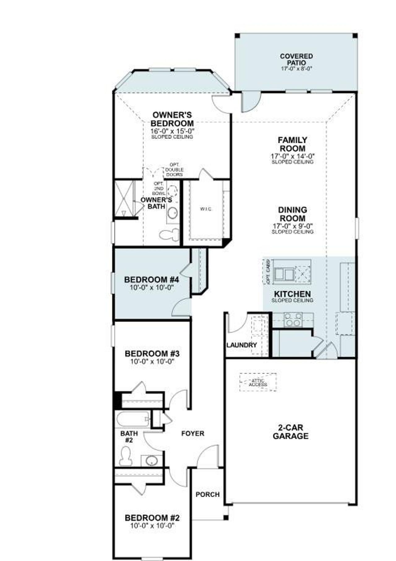 2D floor plan layout of this home in Marble Creek Crossing, Austin, TX (Image 2).