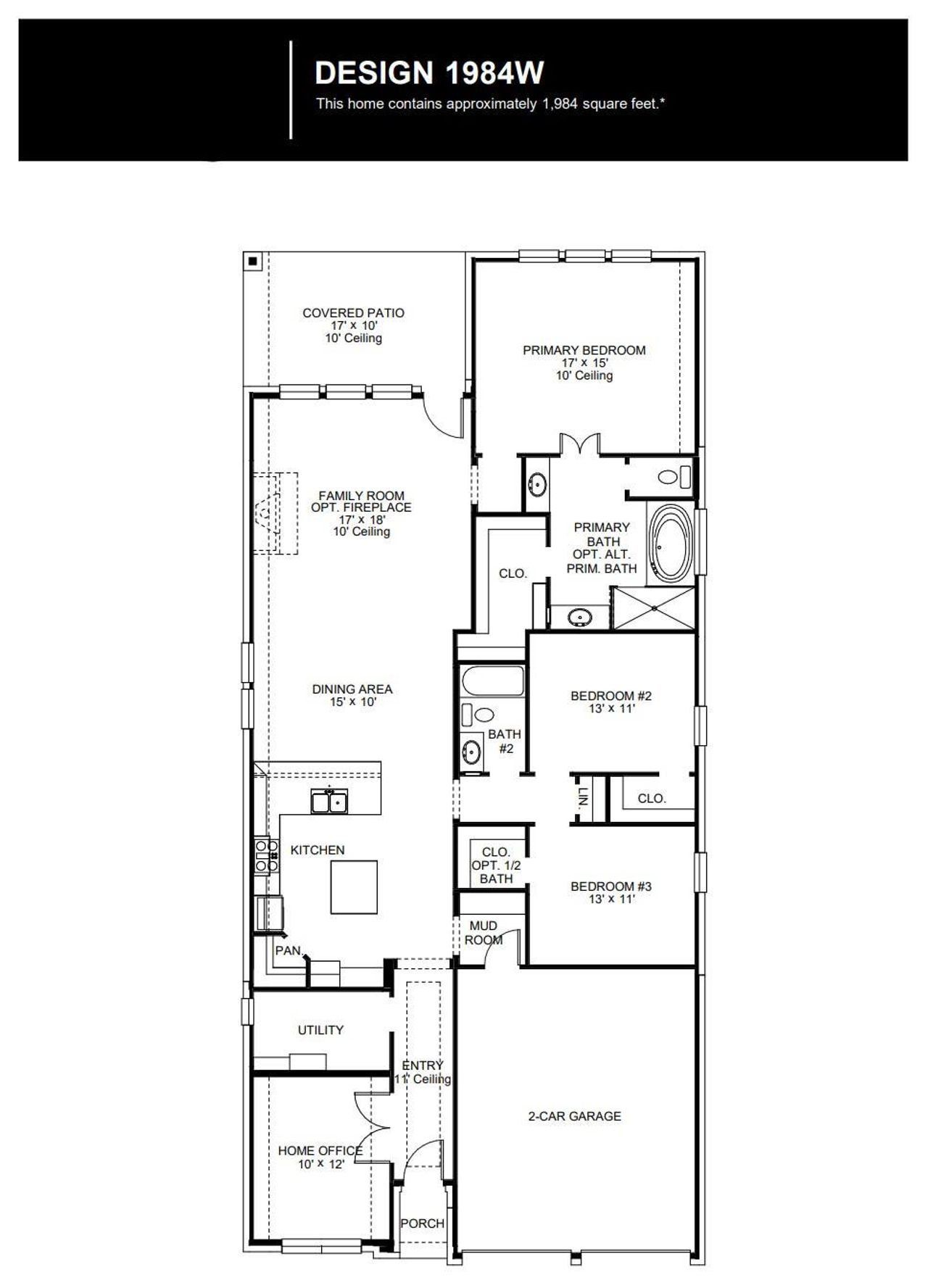 2D floor plan layout of this home in The Colony, Bastrop, TX (Image 2).