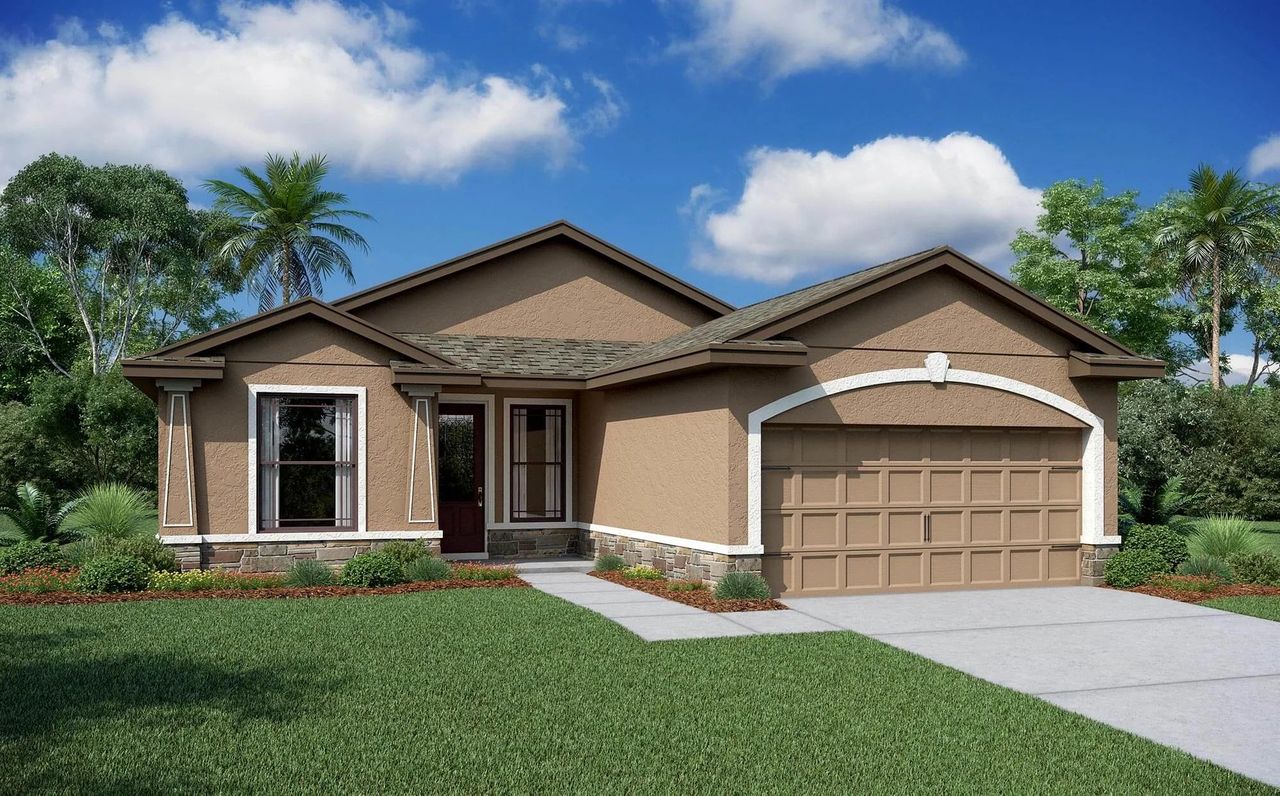 Representative exterior photo of a completed home built from the Venezia by Vitale Homes in Royal Highlands, Brooksville, FL (Image 2).