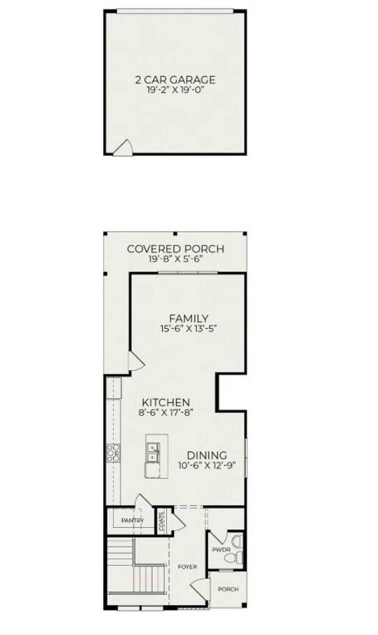 2D floor plan layout for the Terra B by Homes by Dickerson in NoVi Chatham Park, Pittsboro, NC (Image 2). 2D floor plan layout for the Terra B by Homes by Dickerson in NoVi Chatham Park, Pittsboro, NC (Image 2).