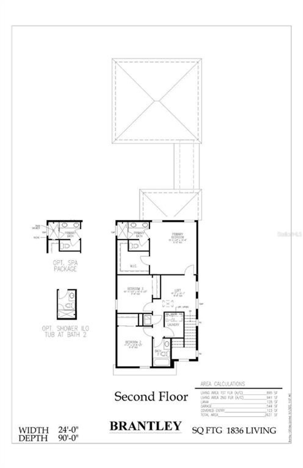 2D floor plan layout of this home in Serenade at Ovation, Winter Garden, FL (Image 2).