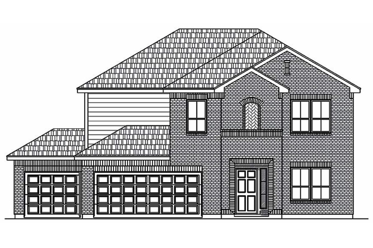 Representative exterior photo of a completed home built from the 2377 by Cyrene Homes in Cobblestone, Texas City, TX (Image 2).