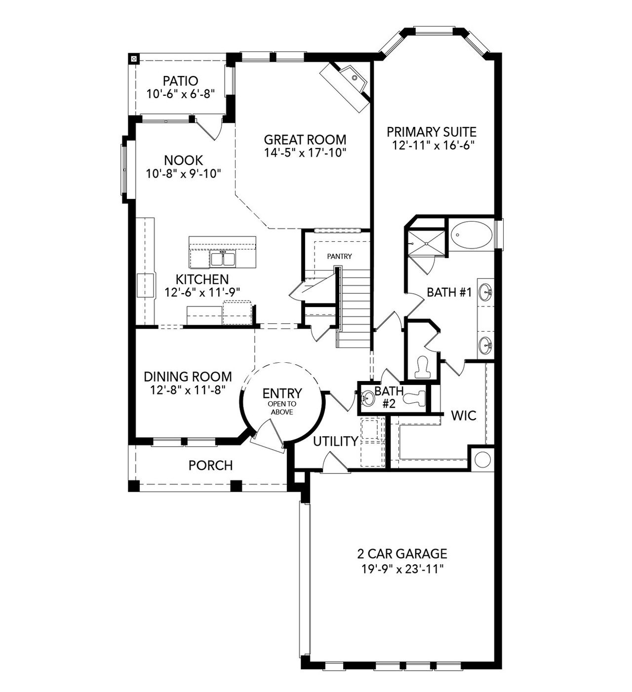 2D floor plan layout of this home in Country Lakes, Denton, TX (Image 2).