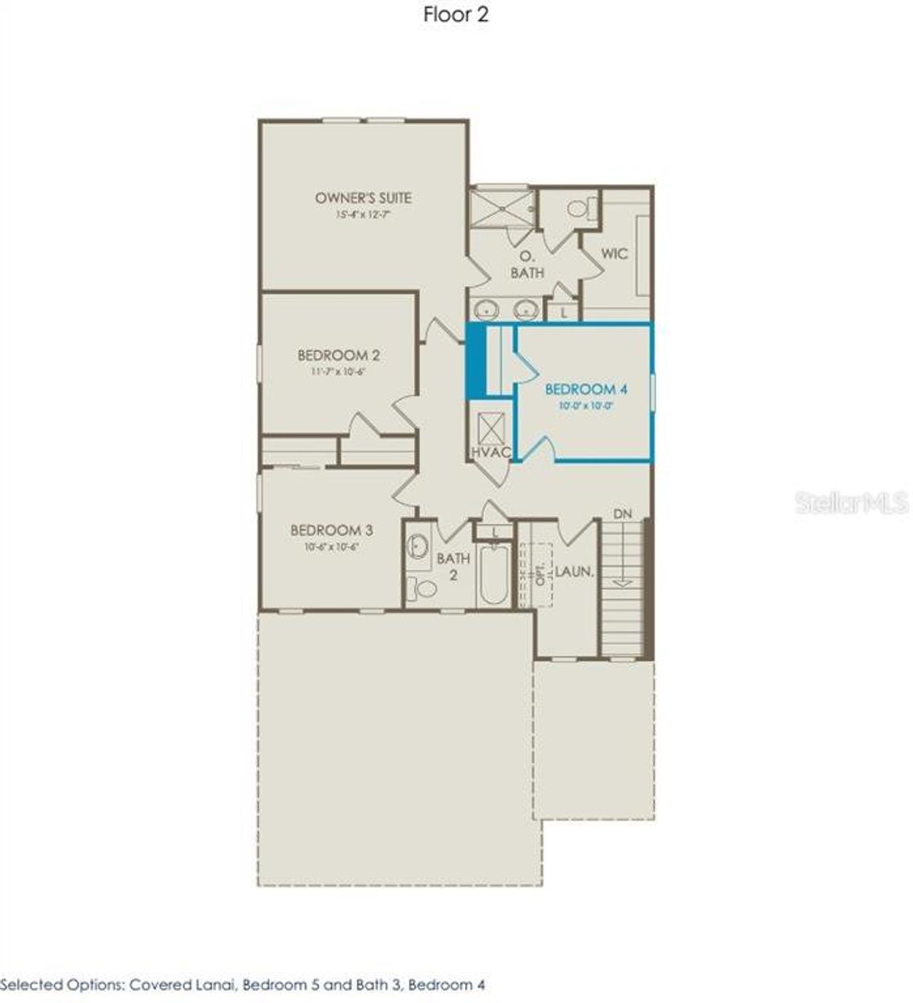 2D floor plan layout of this home in Twisted Oaks, Wildwood, FL (Image 2).
