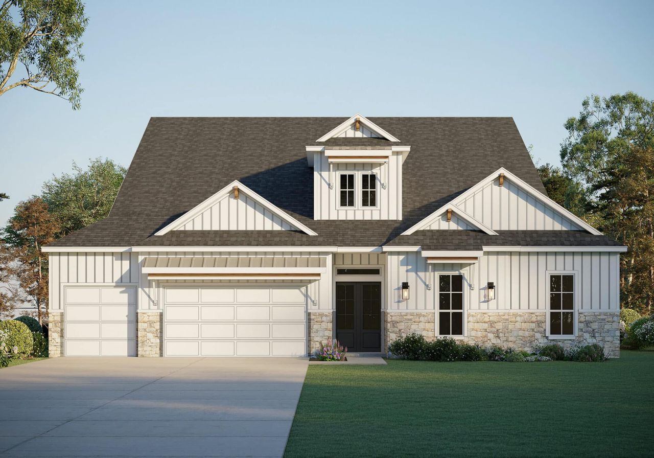 Representative exterior photo of a completed home built from the Nelson 6141 by GFO Home in Highland Crossing, Celina, TX (Image 2).